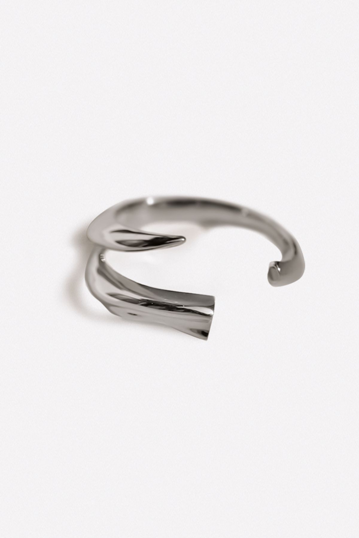 휴스타드(HUSTAD) 245 Flower Leaf Open Ring_ 925 실버 프라워 오픈 링