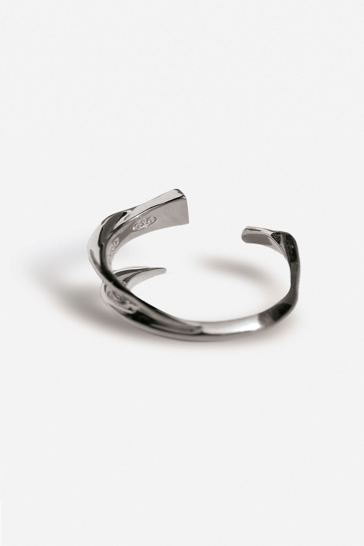 휴스타드(HUSTAD) 245 Flower Leaf Open Ring_ 925 실버 프라워 오픈 링