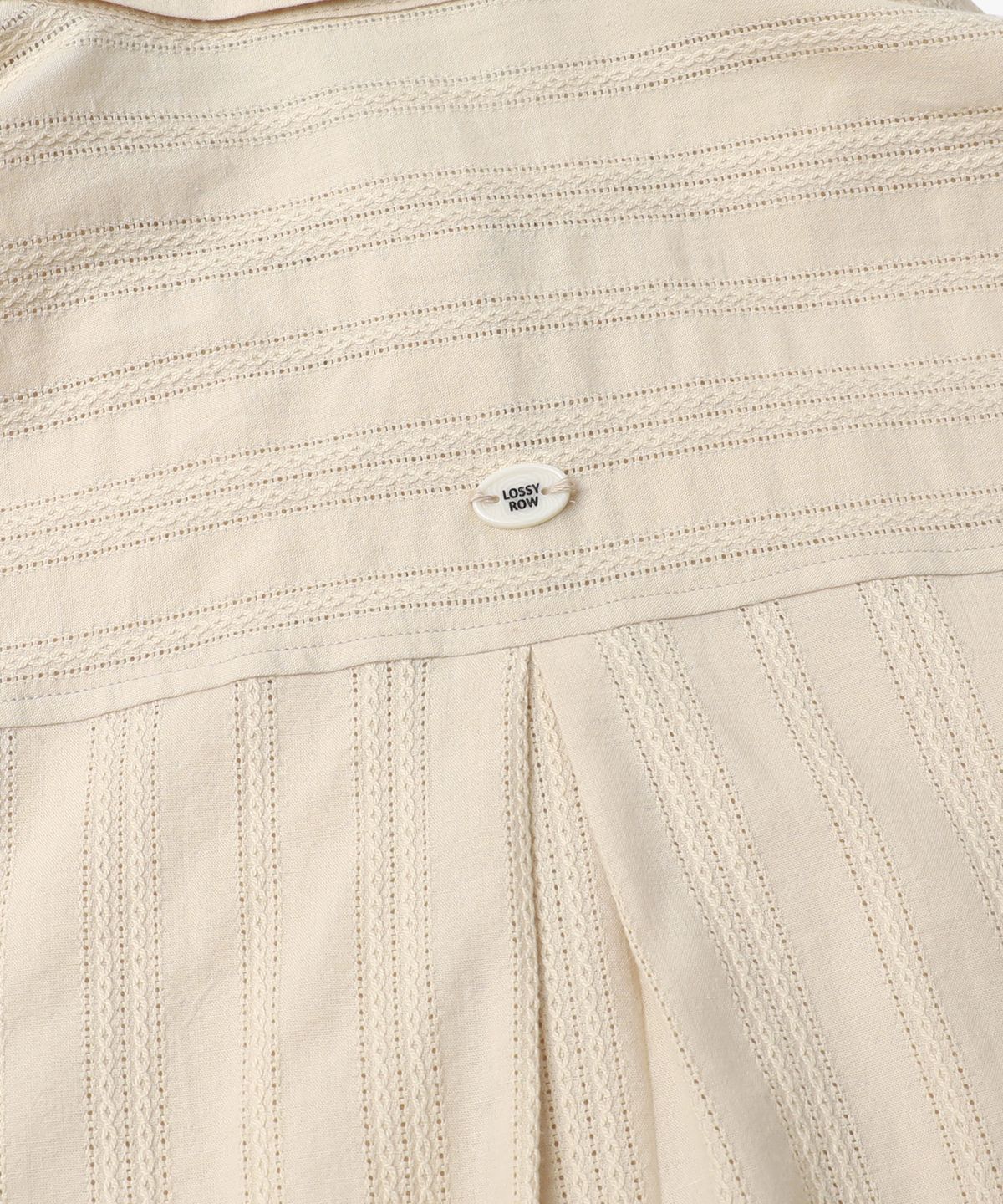 로시로우(LOSSYROW) Rope-Wide Cotton Shirt Beige