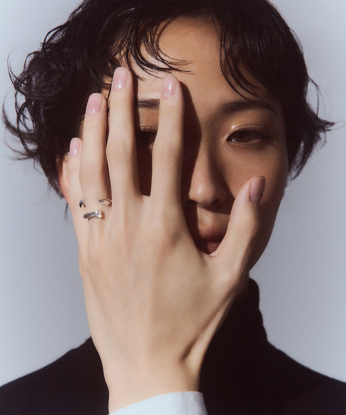 휴스타드(HUSTAD) 245 Flower Leaf Gold Open Ring_ 925 실버 / 14k 골드 플라워 오픈 링