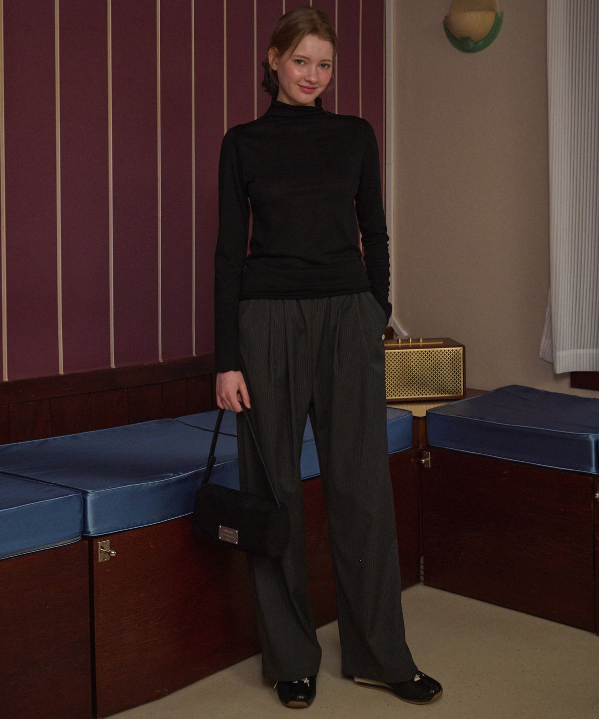 로시로우(LOSSYROW) Layered Frill Long-sleeves   Black