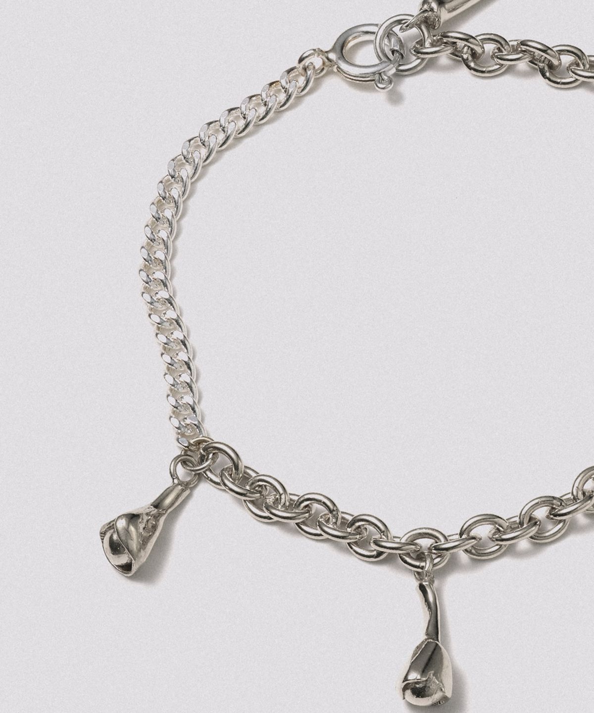 휴스타드(HUSTAD) 246 Flower ball chain Bracelet_ 925 실버 플라워 볼 체인 브레이슬렛