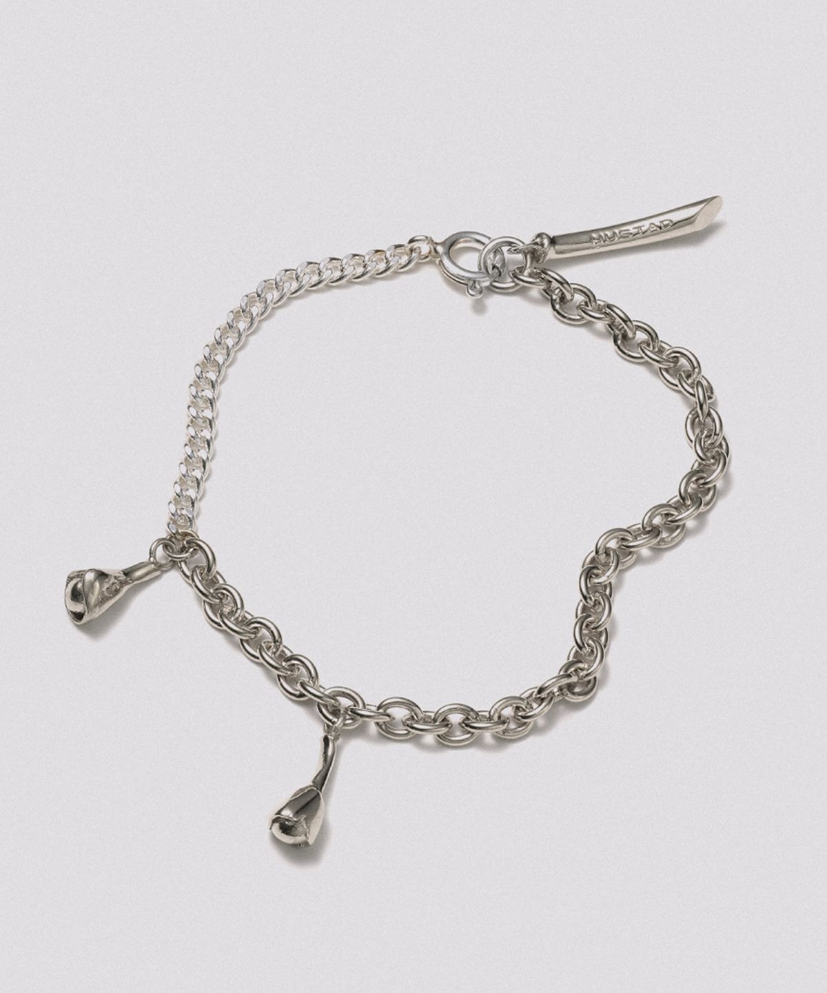 휴스타드(HUSTAD) 246 Flower ball chain Bracelet_ 925 실버 플라워 볼 체인 브레이슬렛