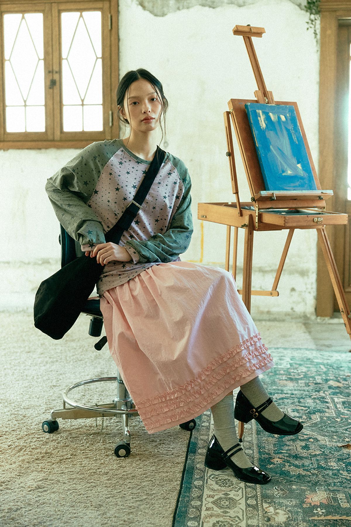 쿠키시(KOOKEESEE) 비키 프릴 롱 스커트_핑크