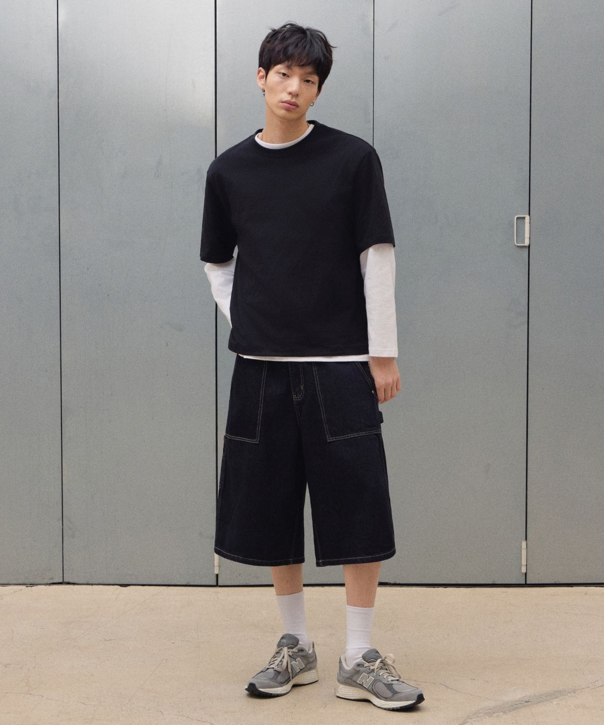 에이지오디(AGOD) 카펜터 데님 버뮤다 쇼츠 [로우 인디고]