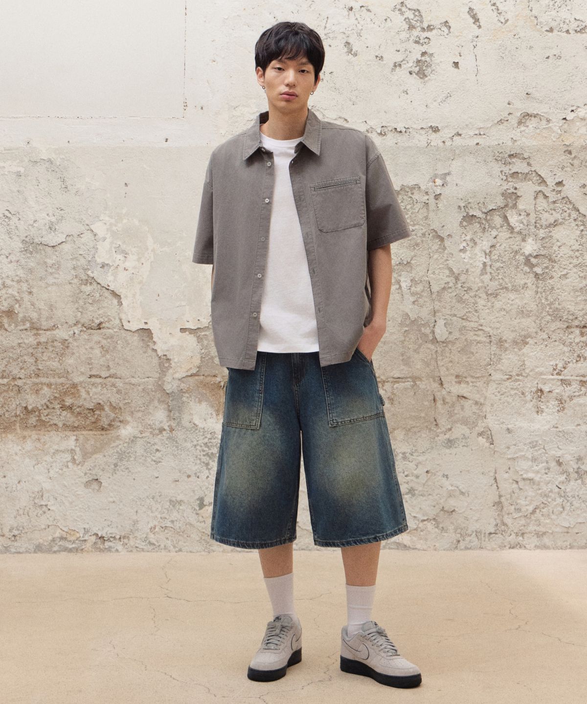 에이지오디(AGOD) 카펜터 데님 버뮤다 쇼츠 [인디고]