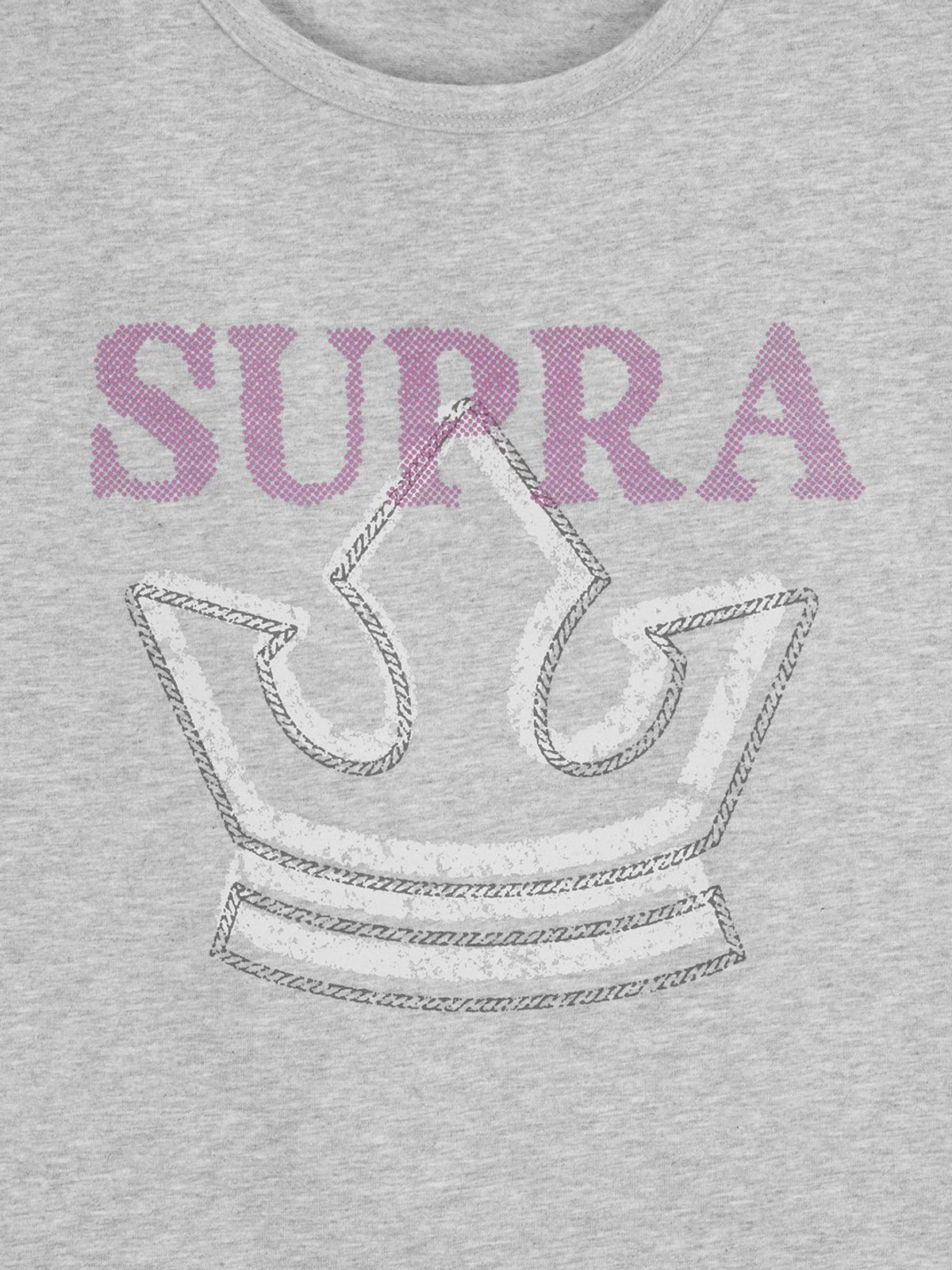 수프라(SUPRA) 여성 크라운 로고 포인트 크롭 티셔츠(GRAY)