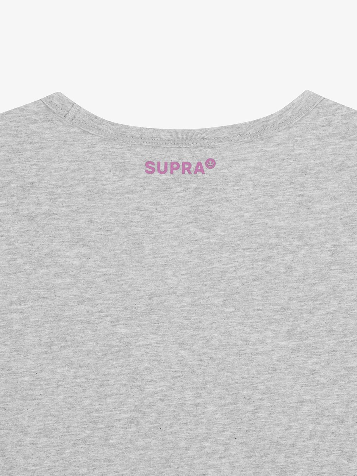수프라(SUPRA) 여성 크라운 로고 포인트 크롭 티셔츠(GRAY)