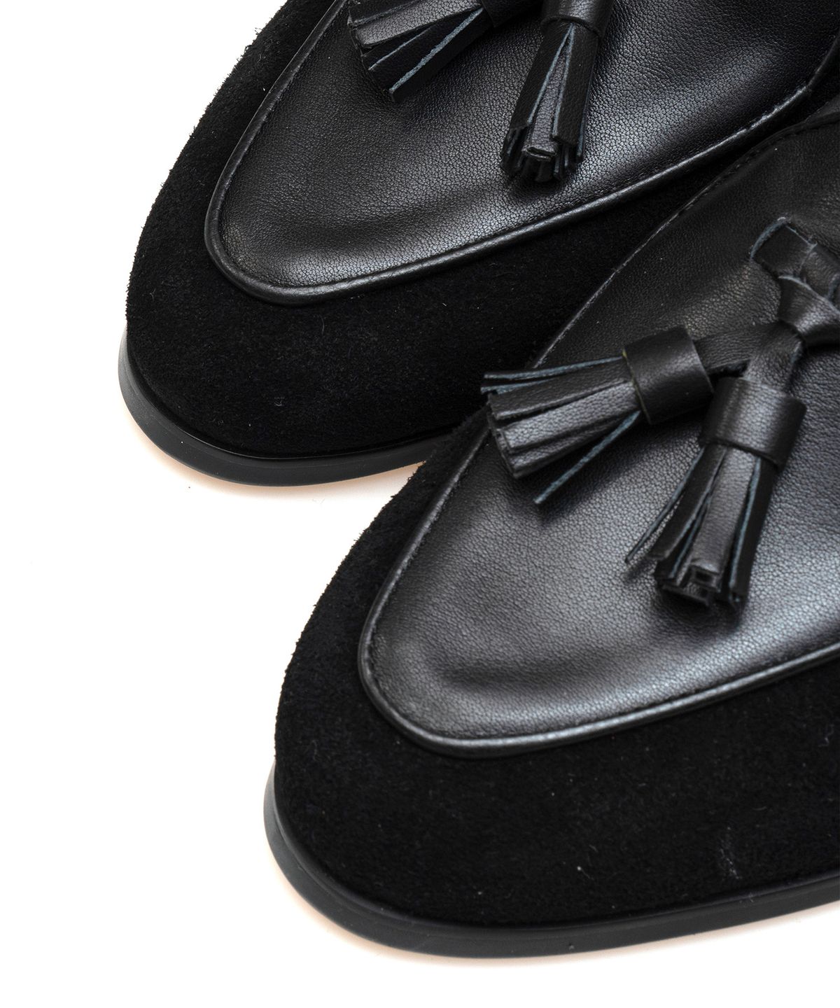 올클래식(ALLCLASSIC) ALC4402 벨지안 테슬 로퍼_black & black suede