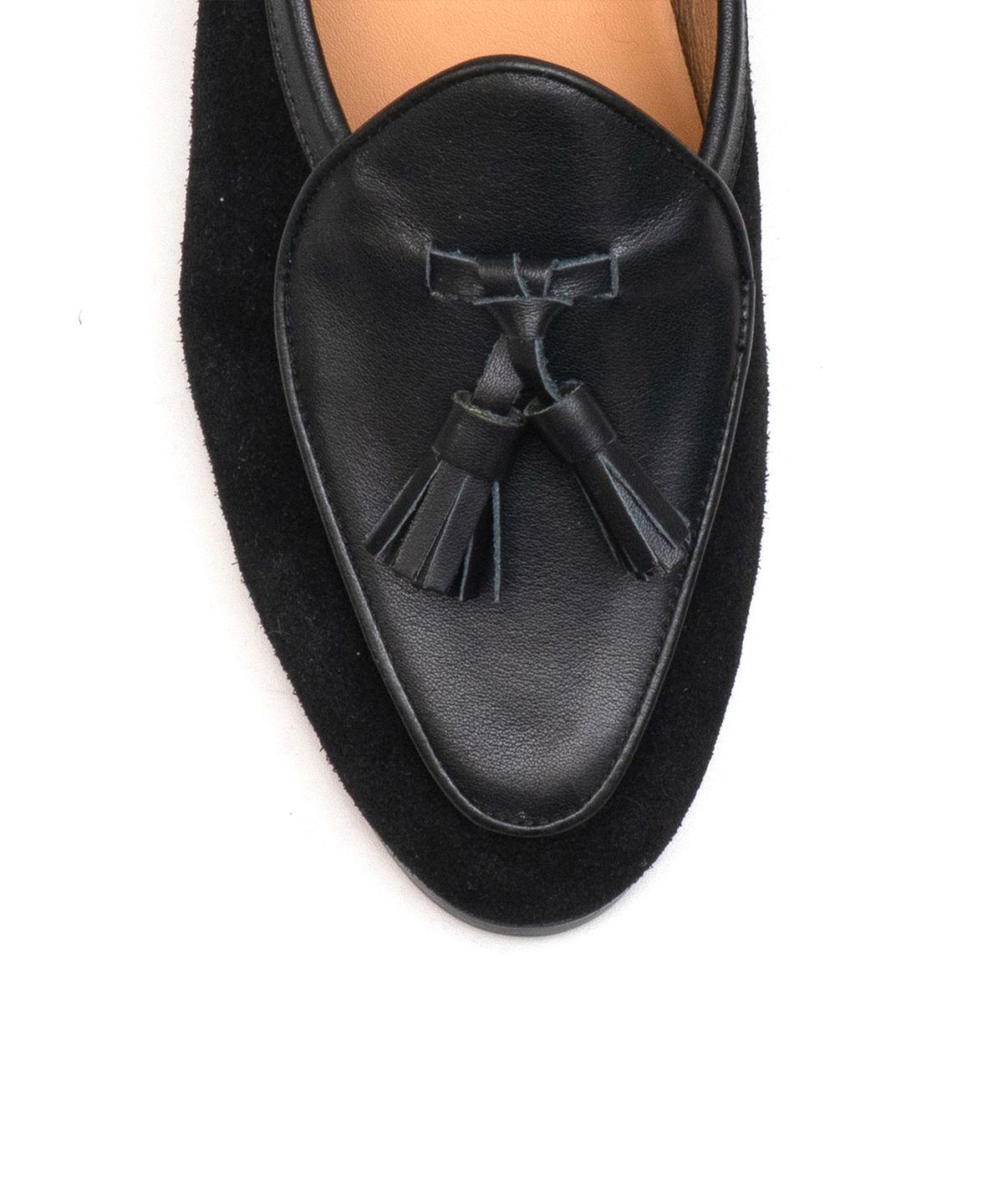 올클래식(ALLCLASSIC) ALC4402 벨지안 테슬 로퍼_black & black suede