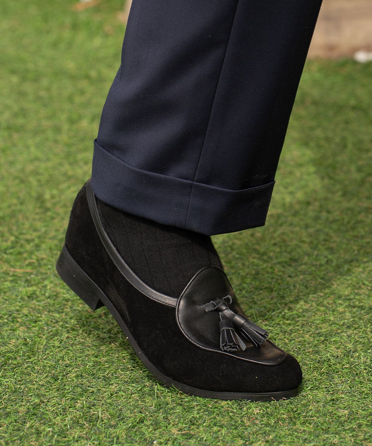 올클래식(ALLCLASSIC) ALC4402 벨지안 테슬 로퍼_black & black suede