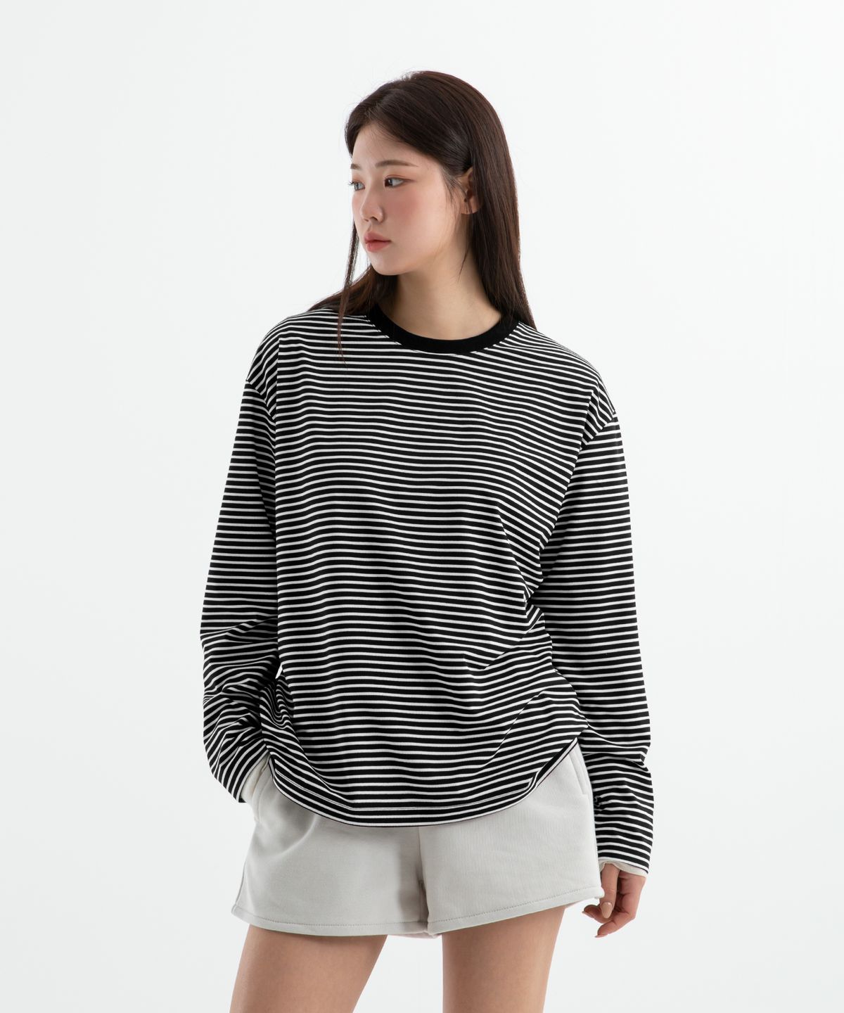 브렌슨(BRENSON) 루즈핏 스트라이프 긴팔티 ( 4Color )