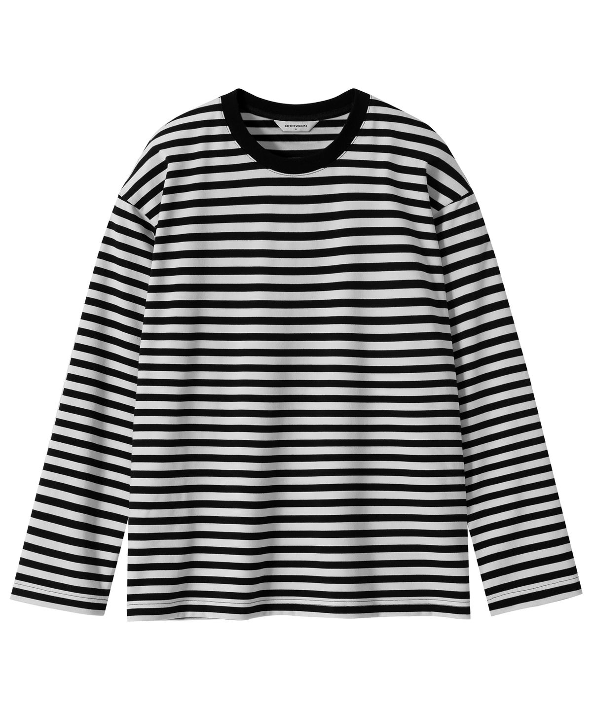 브렌슨(BRENSON) 오버핏 1:1 스트라이프 긴팔티 ( 5Color )