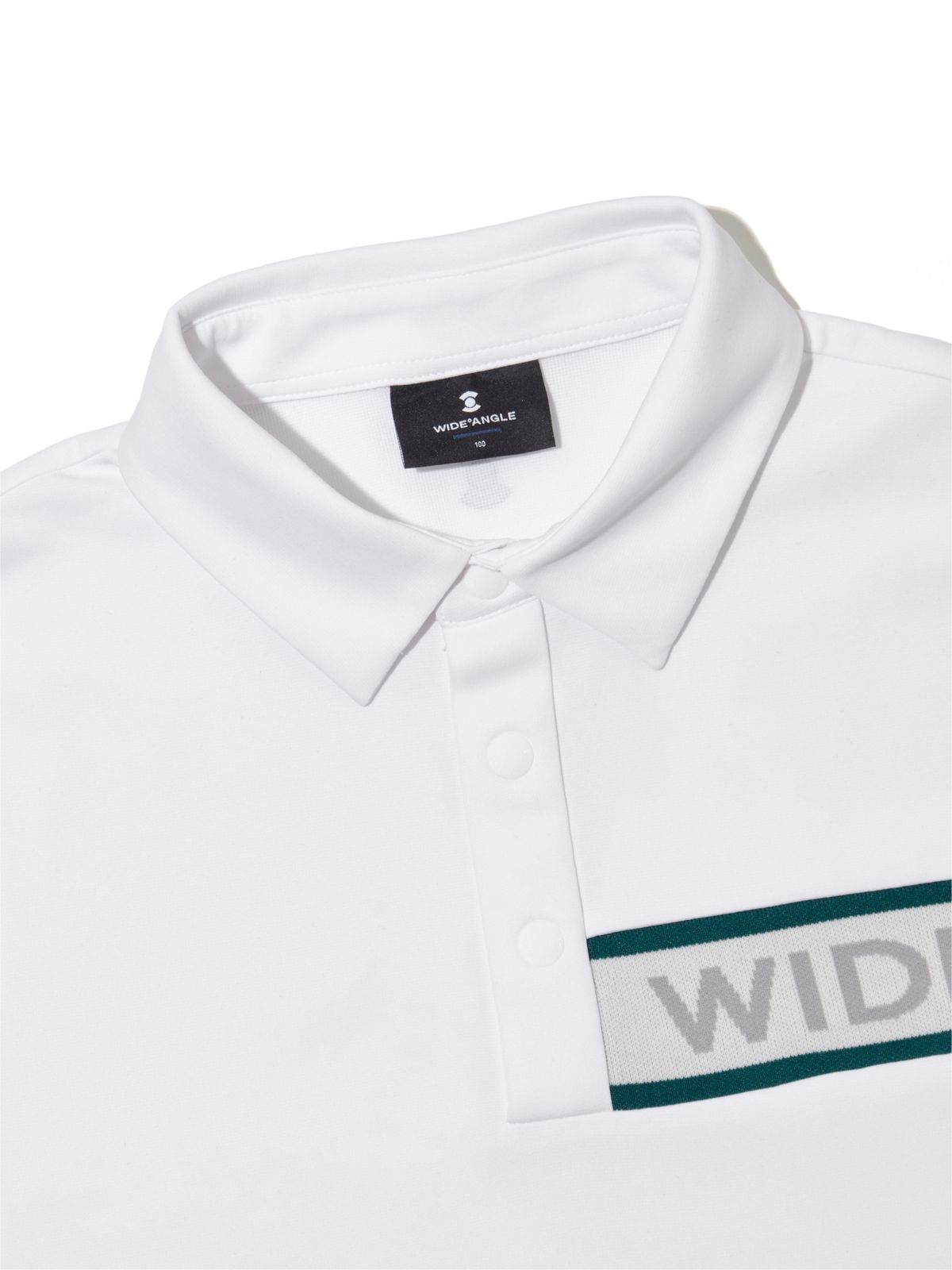 와이드앵글(WIDEANGLE) CO 스웨터 배색 포인트 폴로 티셔츠 M_White