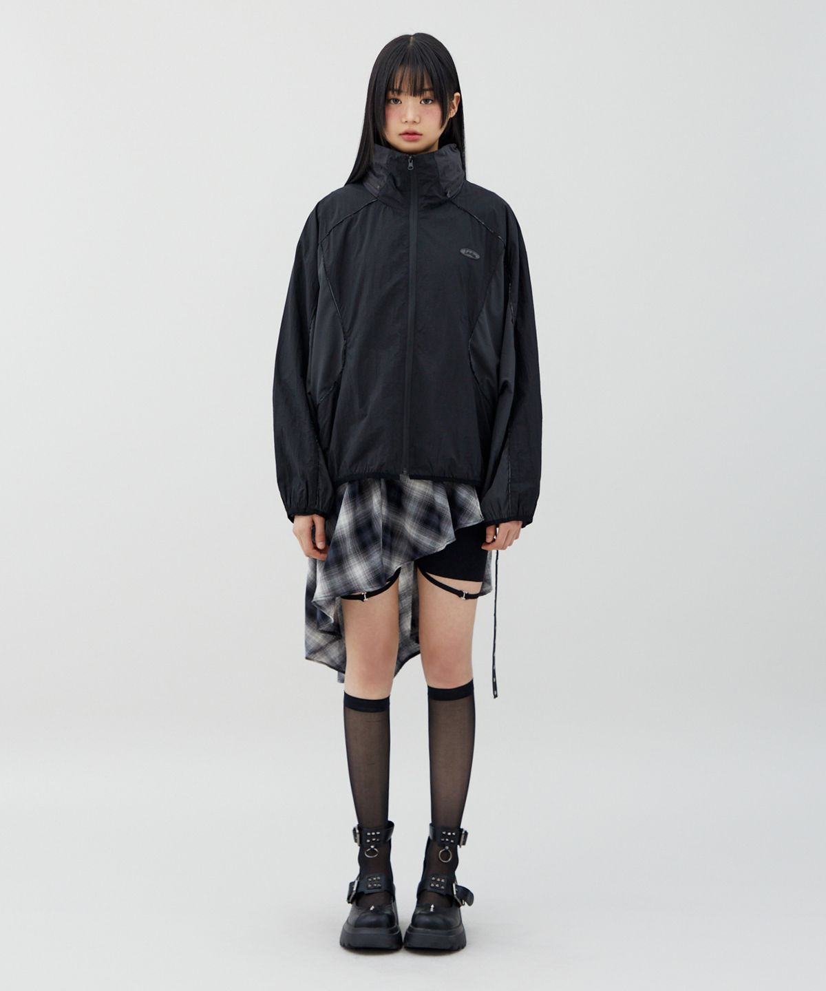 라라폭스(LALAFOX) HIDDEN HOODIE WINDSTOPPER JACKET 바람막이 BLACK BR2WJ002
