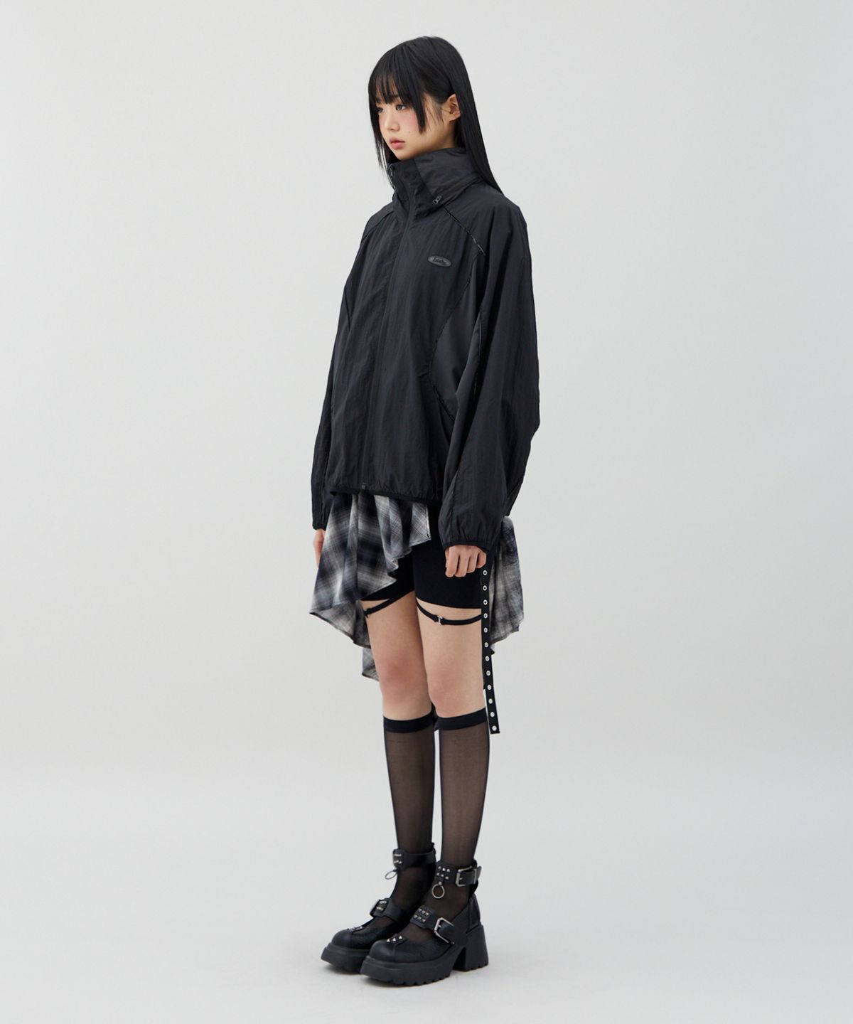 라라폭스(LALAFOX) HIDDEN HOODIE WINDSTOPPER JACKET 바람막이 BLACK BR2WJ002