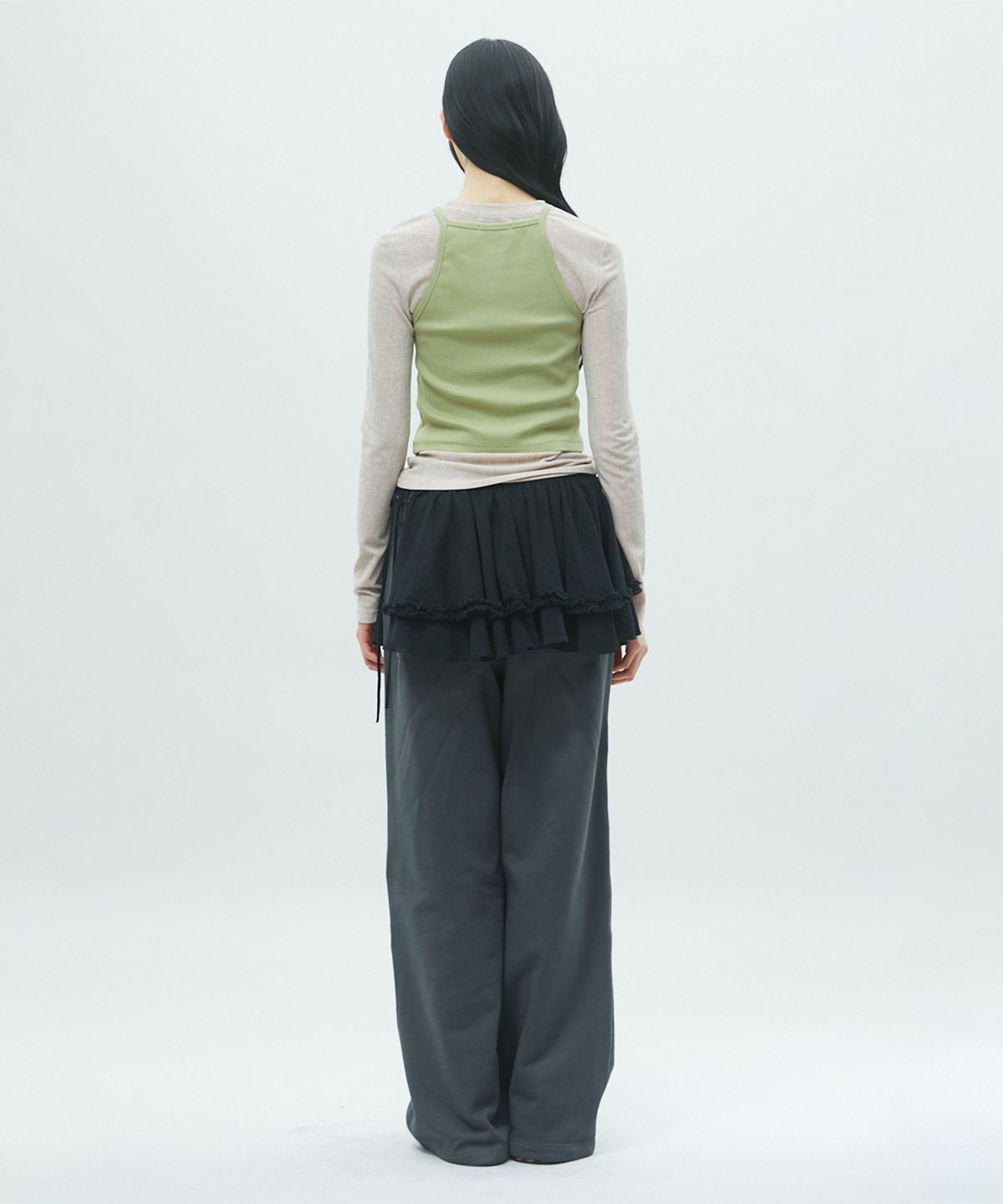 라라폭스(LALAFOX) DOUBLE LAYERED T-SHIRT 레이어드 티 GREEN BR2CL003