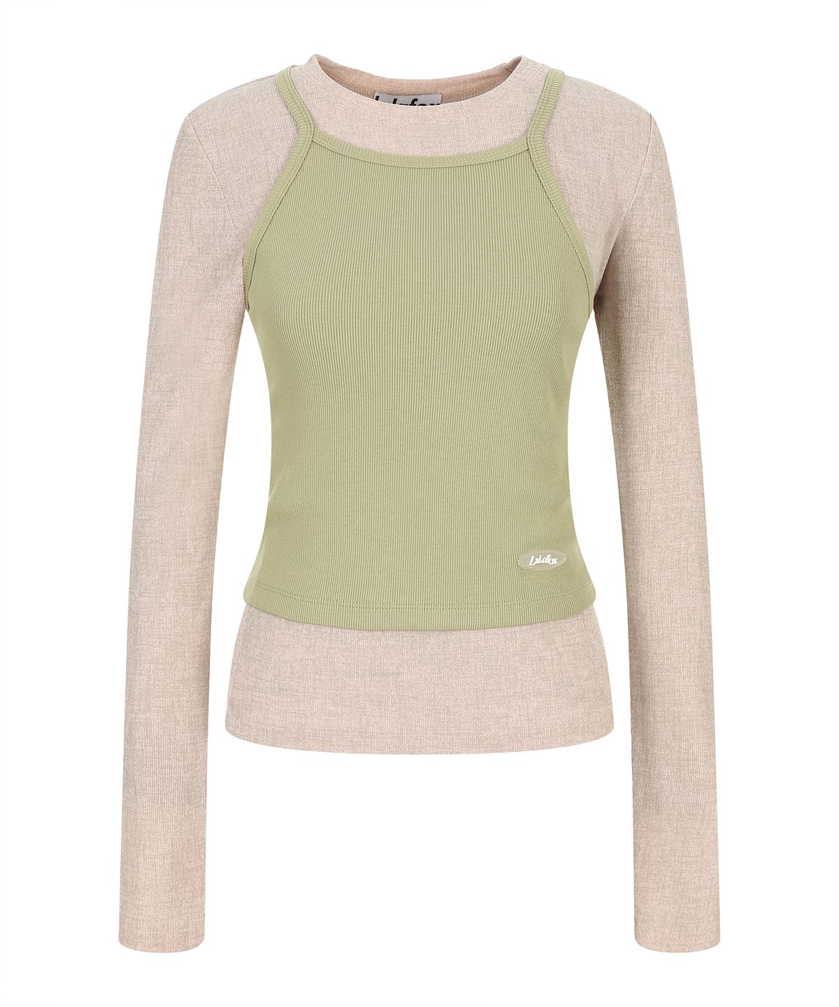 라라폭스(LALAFOX) DOUBLE LAYERED T-SHIRT 레이어드 티 GREEN BR2CL003