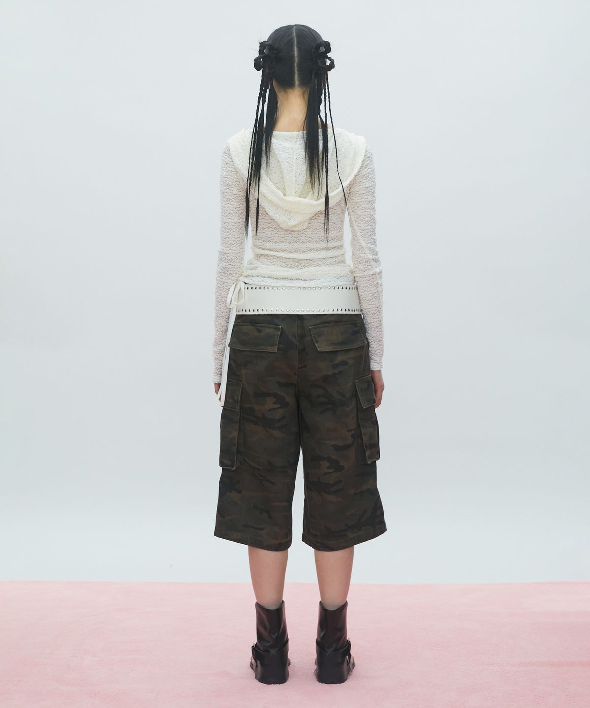 라라폭스(LALAFOX) LACE BOAT NECK HOODIE 레이스 후드티 WHITE BR2CL007