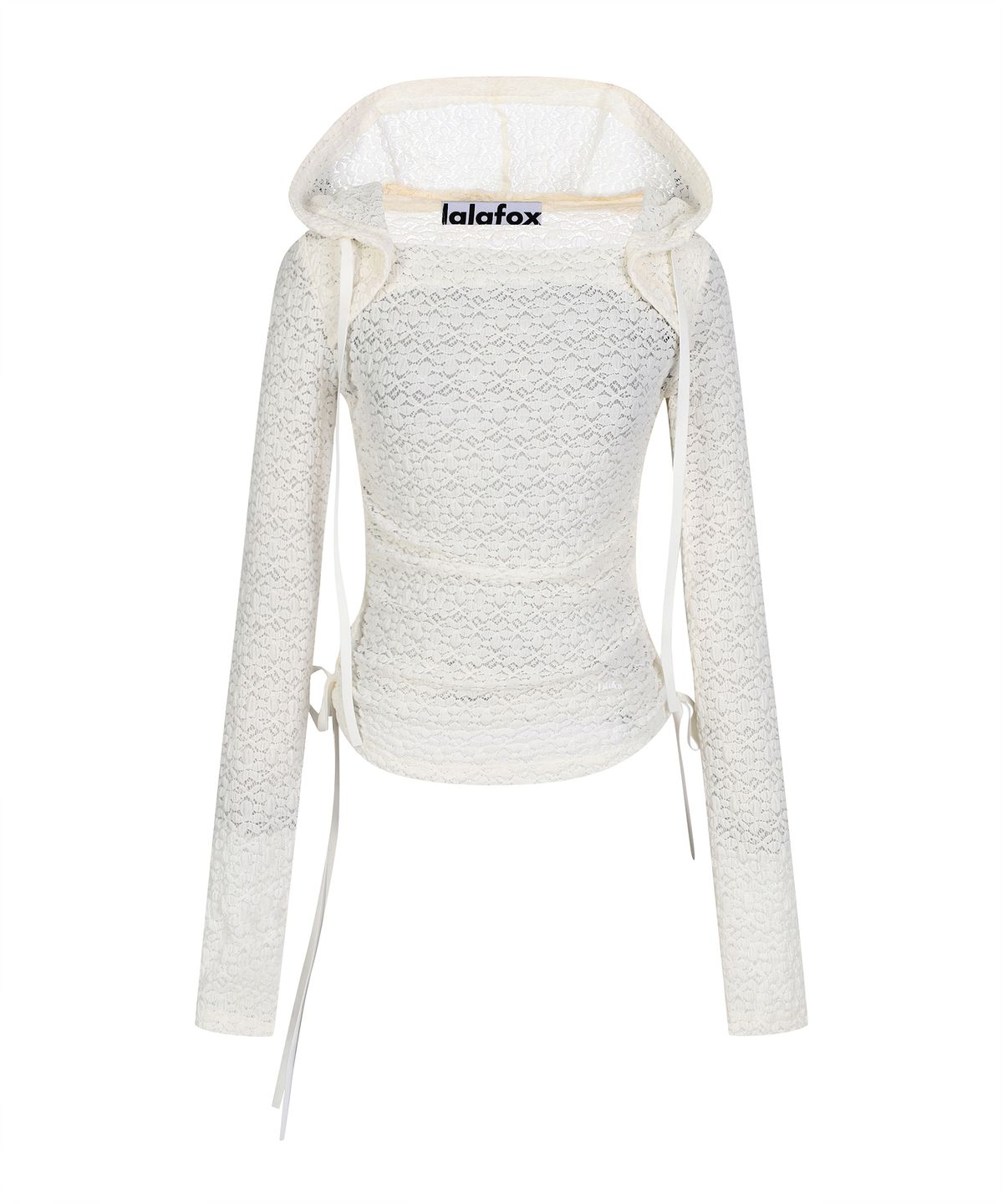 라라폭스(LALAFOX) LACE BOAT NECK HOODIE 레이스 후드티 WHITE BR2CL007