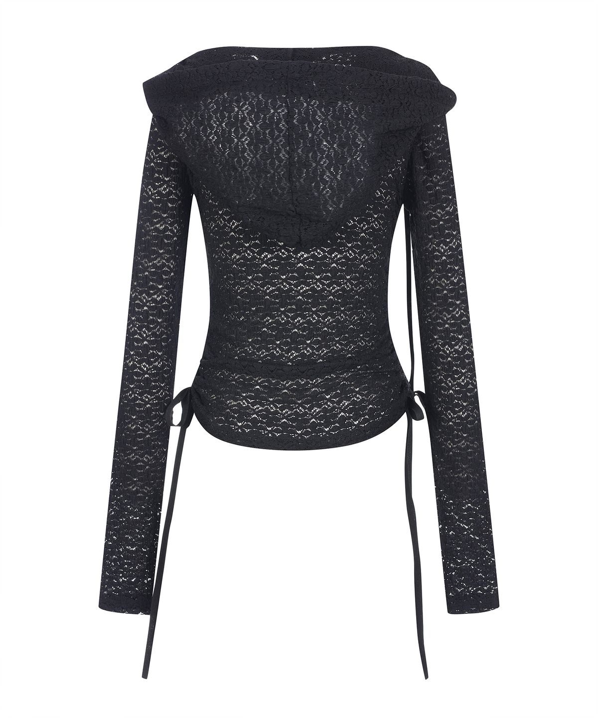 라라폭스(LALAFOX) LACE BOAT NECK HOODIE BLACK BR2CL006