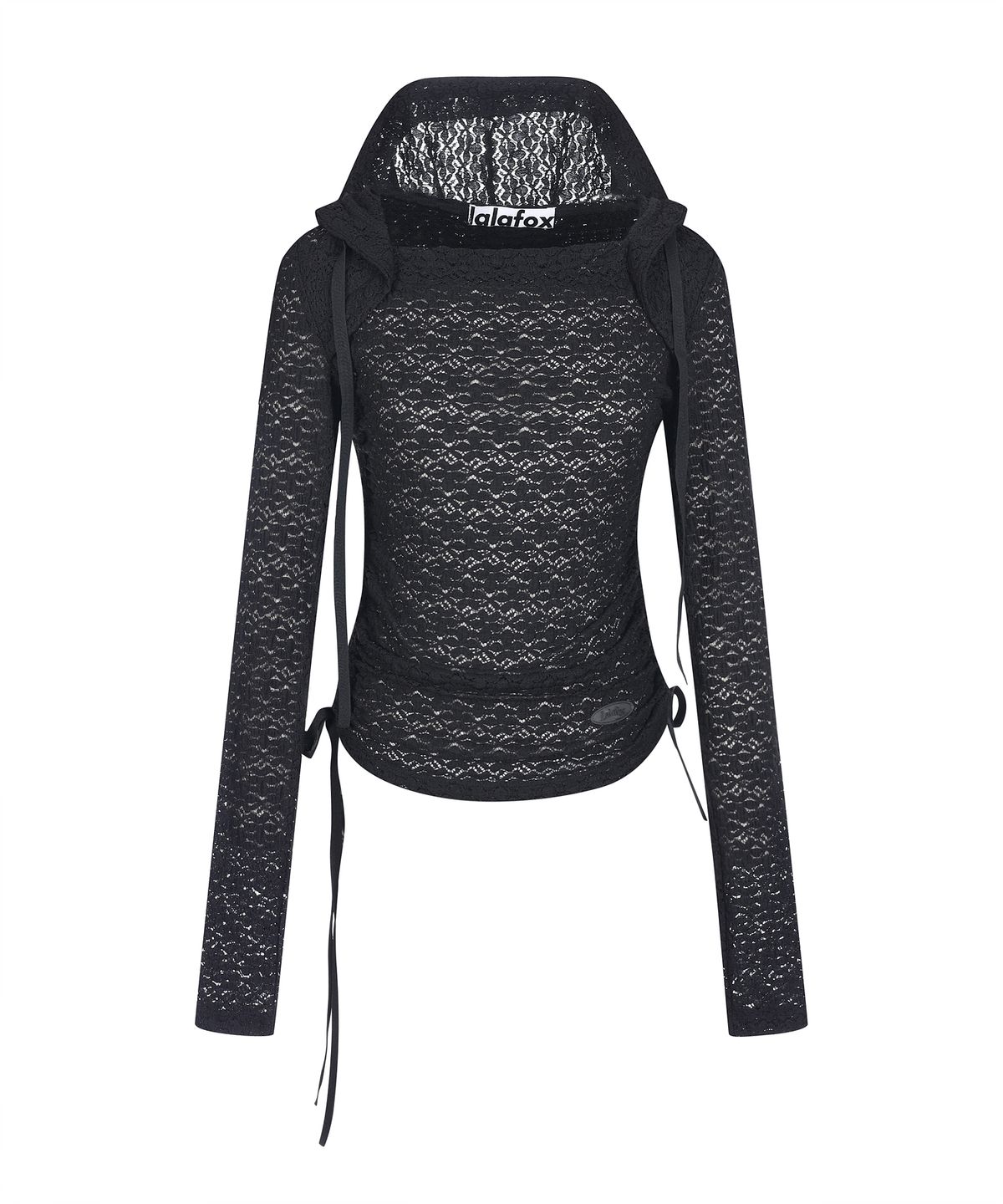 라라폭스(LALAFOX) LACE BOAT NECK HOODIE BLACK BR2CL006