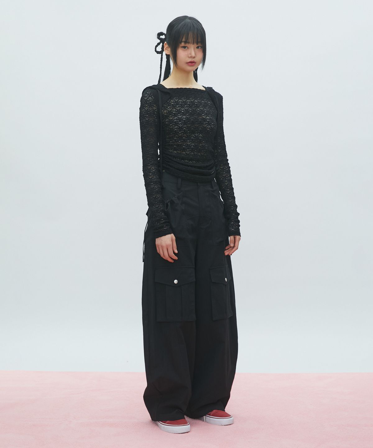 라라폭스(LALAFOX) THIN CARGO POCKET PANTS 포켓 카고 바지 BLACK BR2WP004