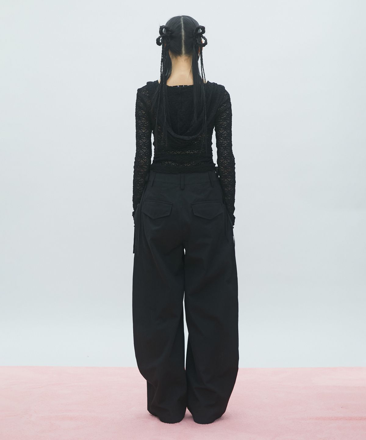 라라폭스(LALAFOX) THIN CARGO POCKET PANTS 포켓 카고 바지 BLACK BR2WP004