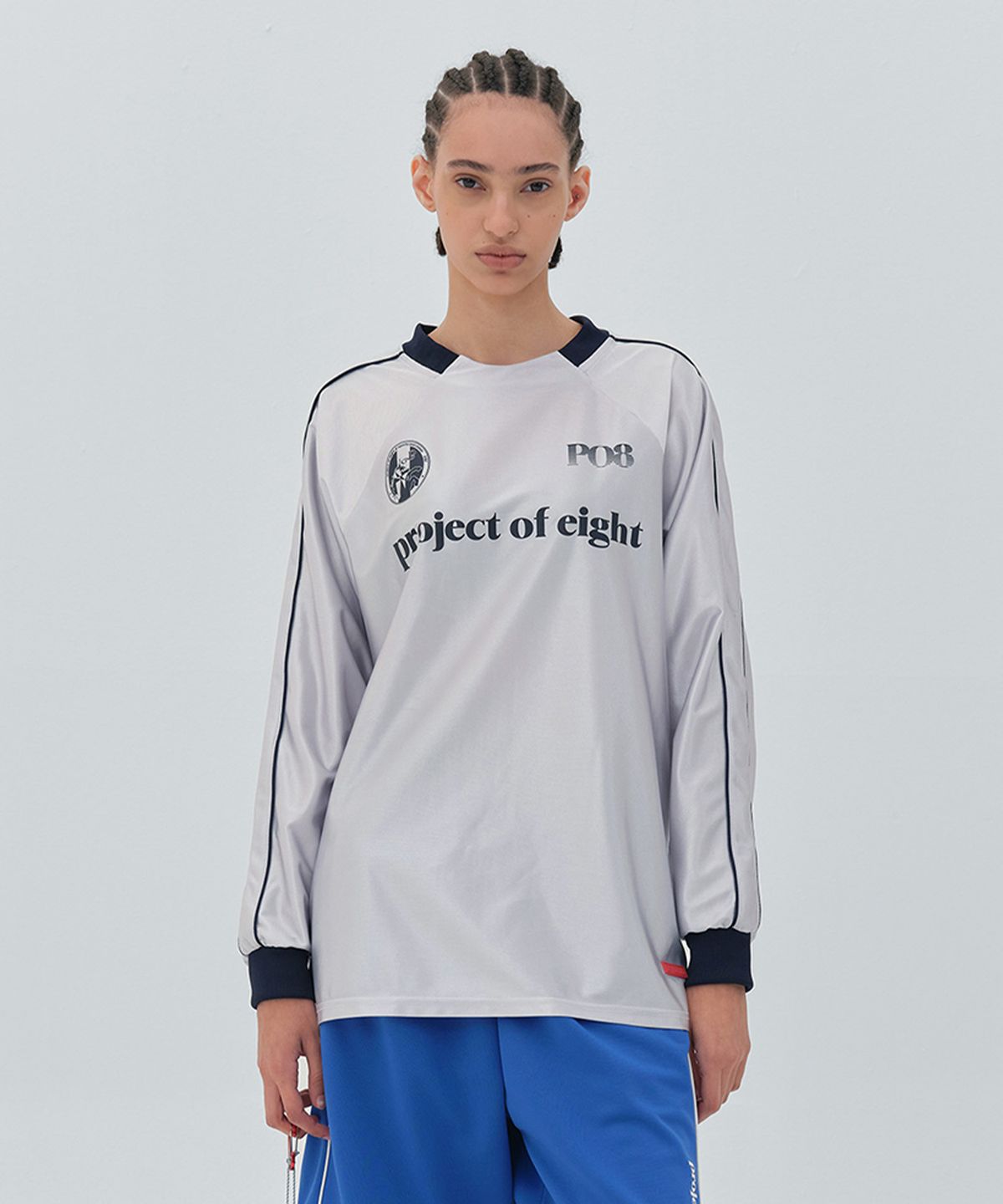 피오팔(PO8) PO8 LEAGUE LONG SLEEVE T-SHIRTS - GREY
