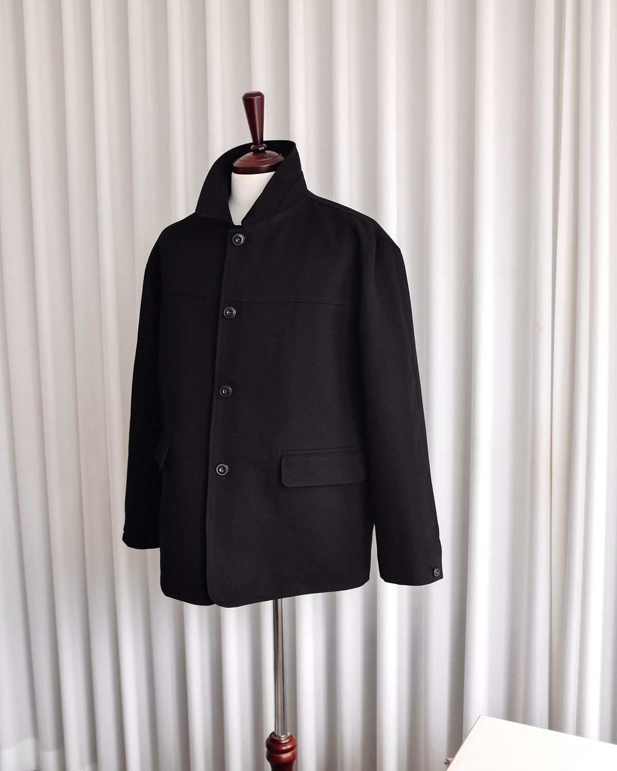 뗄라(TELA) Black Cotton Canvas Work Jacket