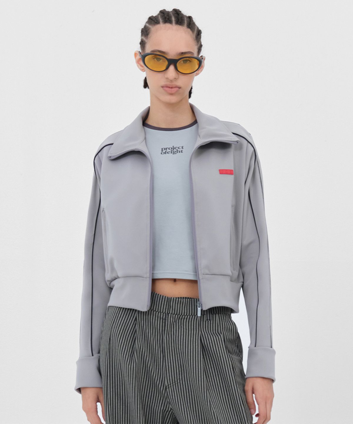 피오팔(PO8) RETRO FLEX TRACK JACKET - GREY