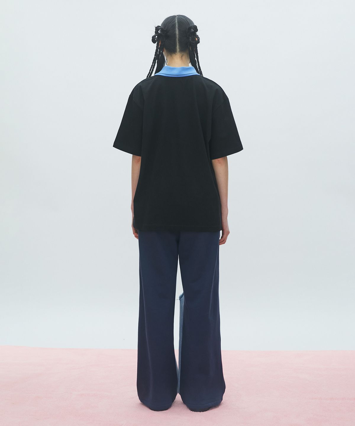 라라폭스(LALAFOX) HALF DENIM HALF SWEAT PANTS 데님 스웻 팬츠 BLUE BR2DP002