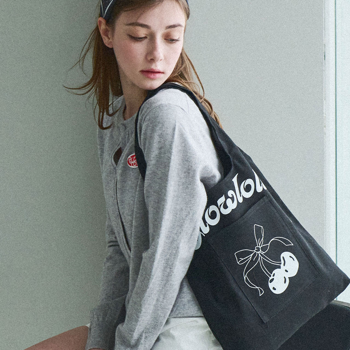 슬로우롤리(SLOWLOLLI) Cherry-printed mini bag_2 Colors