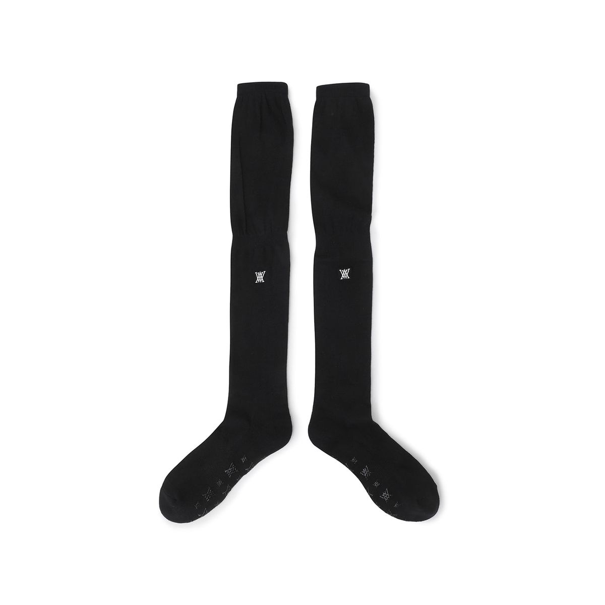 어뉴골프(ANEW GOLF) WOMEN LOGO POINT OVER THE KNEE SOCKS _BK