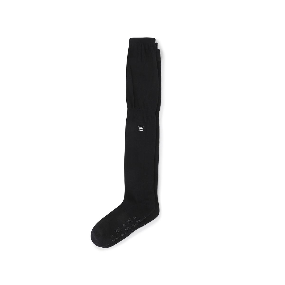 어뉴골프(ANEW GOLF) WOMEN LOGO POINT OVER THE KNEE SOCKS _BK