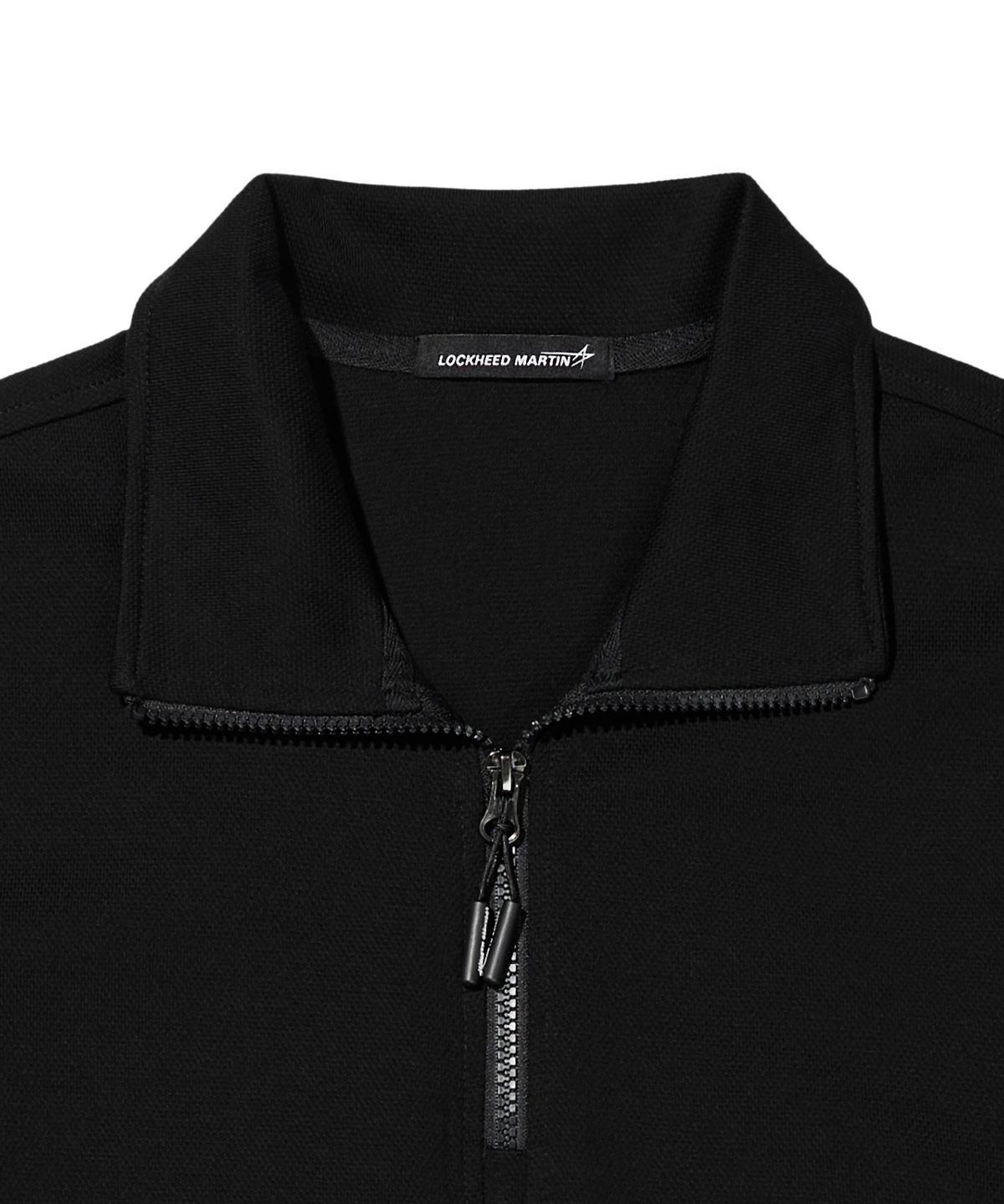 록히드마틴(LOCKHEED MARTIN) SHORTS SLEEVE HALF ZIP-UP TEE (BLACK)