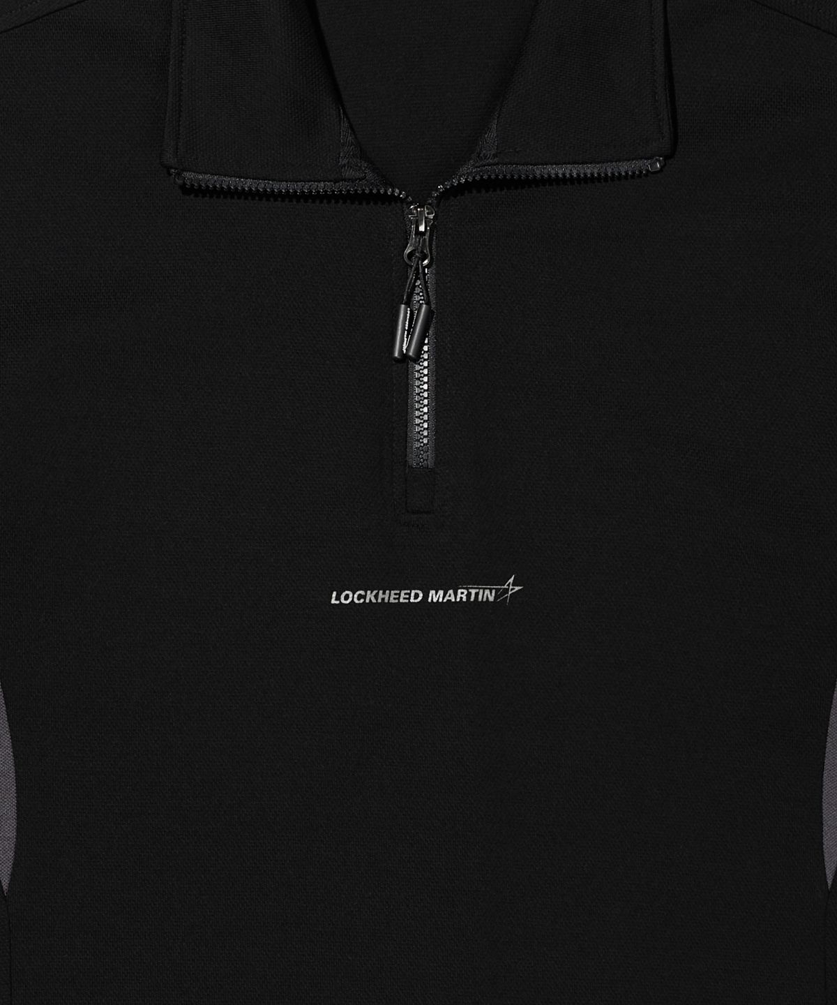 록히드마틴(LOCKHEED MARTIN) SHORTS SLEEVE HALF ZIP-UP TEE (BLACK)