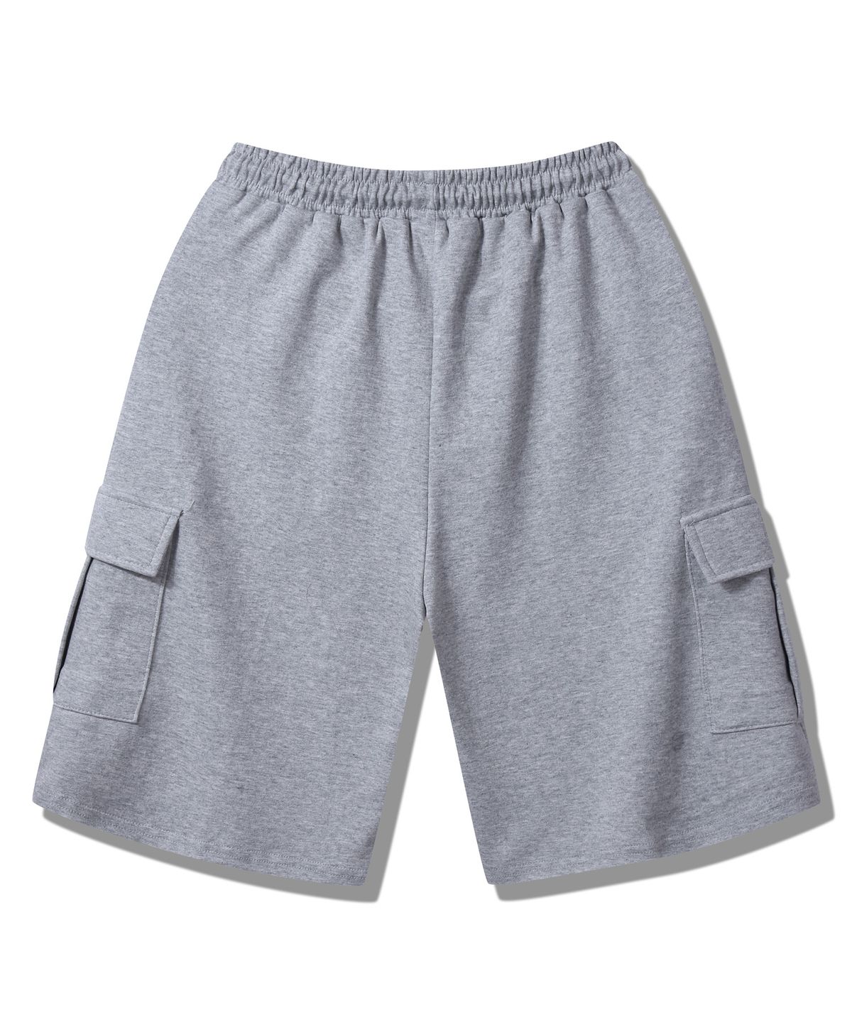 락트개러지(ROCKED GARAGE) [UNISEX]버뮤다 와이드 원턱 카고 스웨트 쇼츠 [그레이]