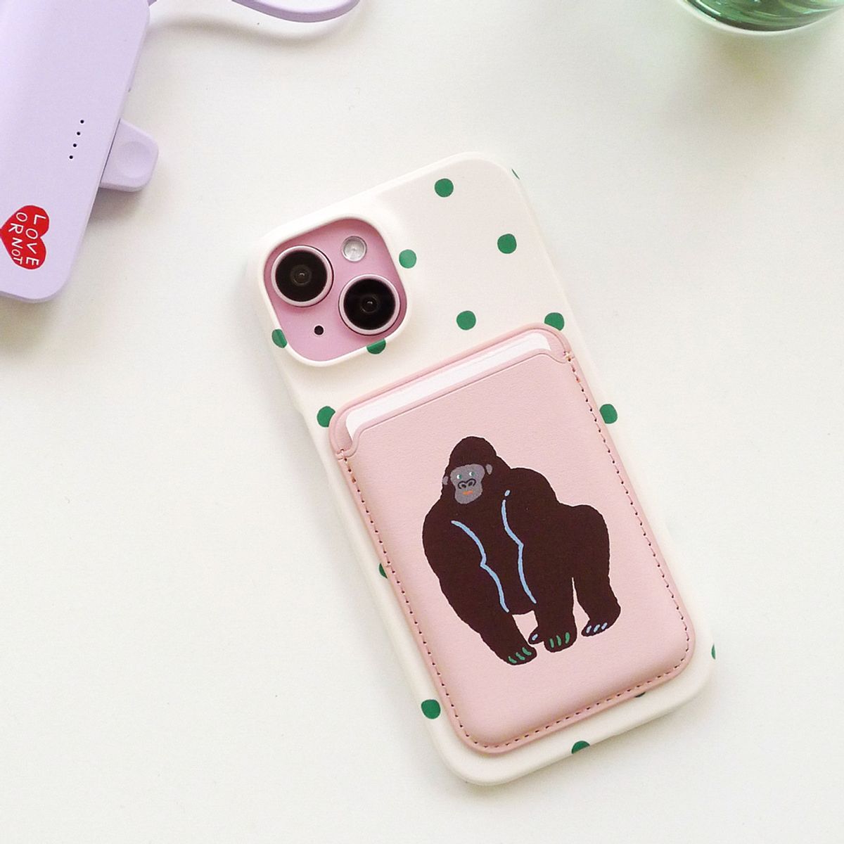 러브오낫(LOVE OR NOT) 맥세이프 카드지갑_Pink-Gorilla Magsafe Cardcase