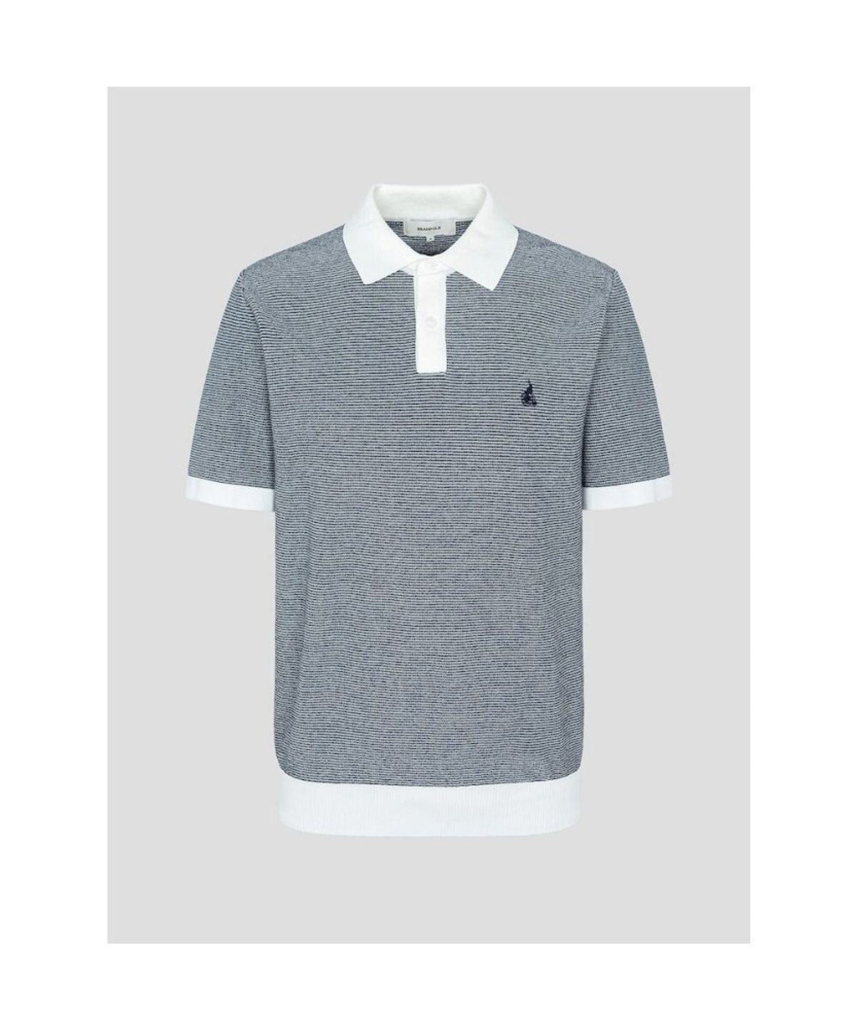 빈폴 멘(BEANPOLE MEN) [빈폴솔솔니트] 투톤 칼라넥 니트  네이비 (BC5351C32R)