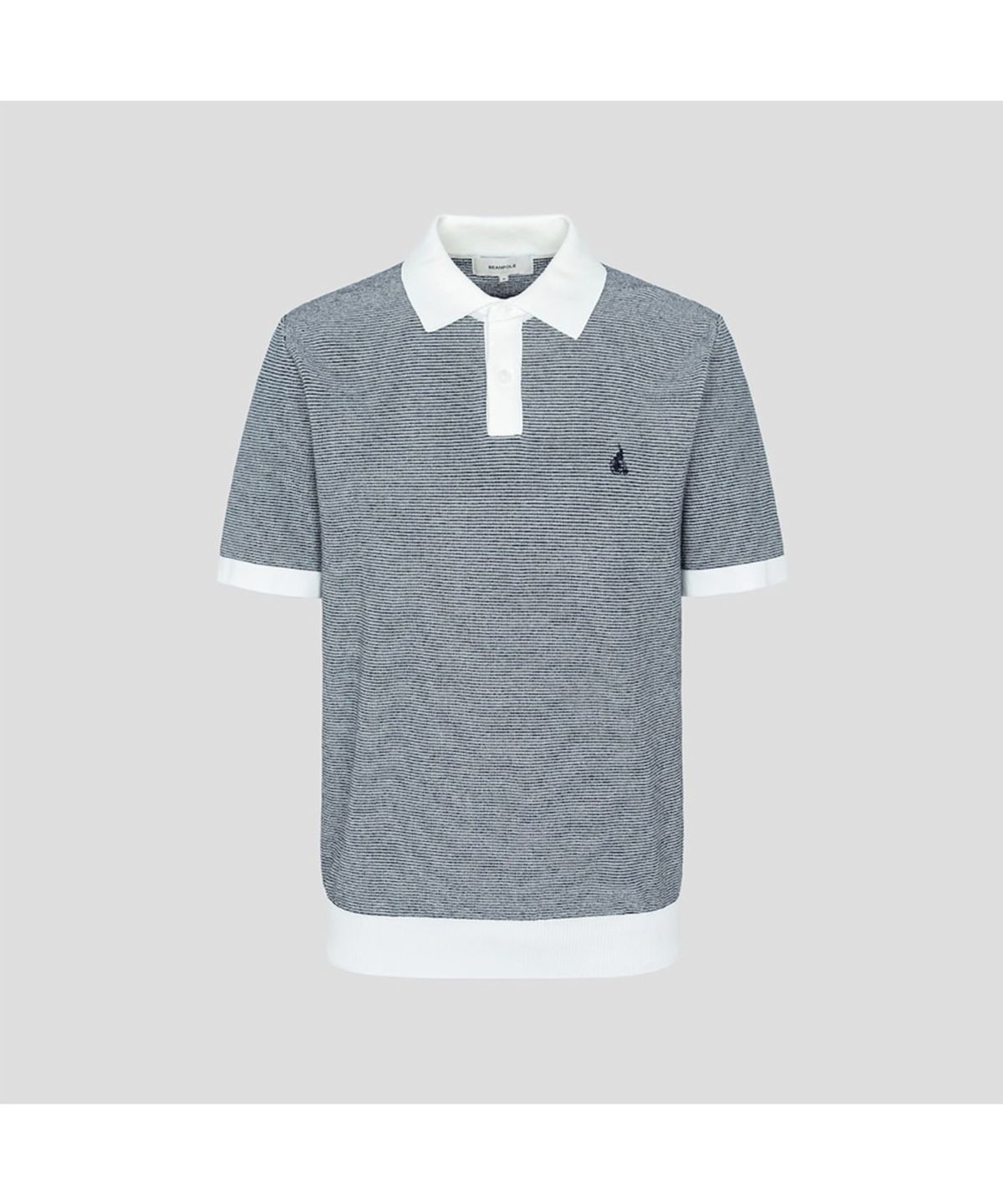 빈폴 멘(BEANPOLE MEN) [빈폴솔솔니트] 투톤 칼라넥 니트  네이비 (BC5351C32R)