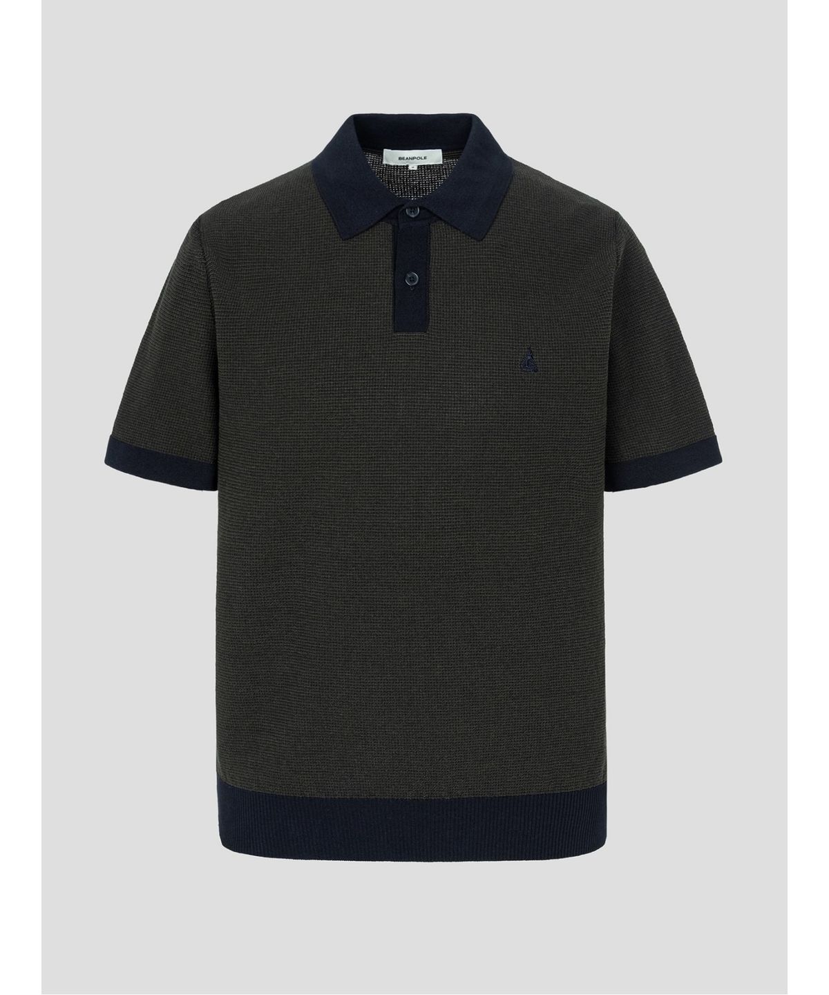 빈폴 멘(BEANPOLE MEN) [빈폴솔솔니트] 투톤 텍스처 칼라넥 니트  카키 (BC5351C32H)