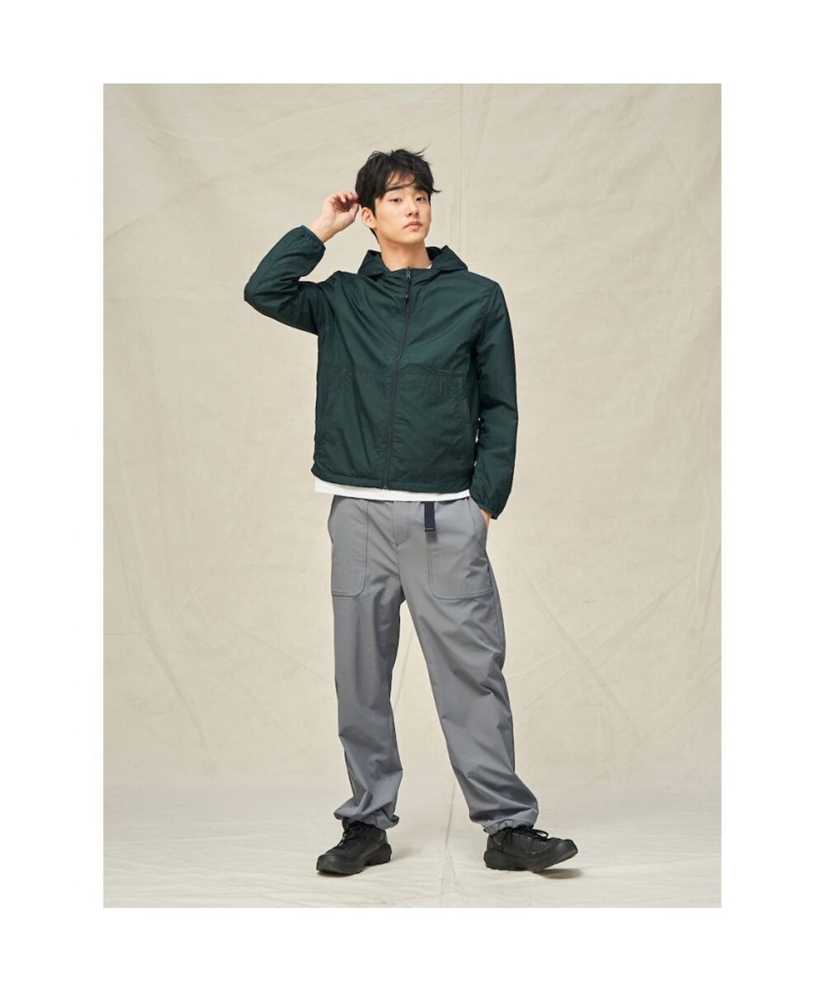 빈폴 멘(BEANPOLE MEN) [BEANPOLEKNAP] 리버서블 윈드브레이커 점퍼  그린 (BC5339N01M)