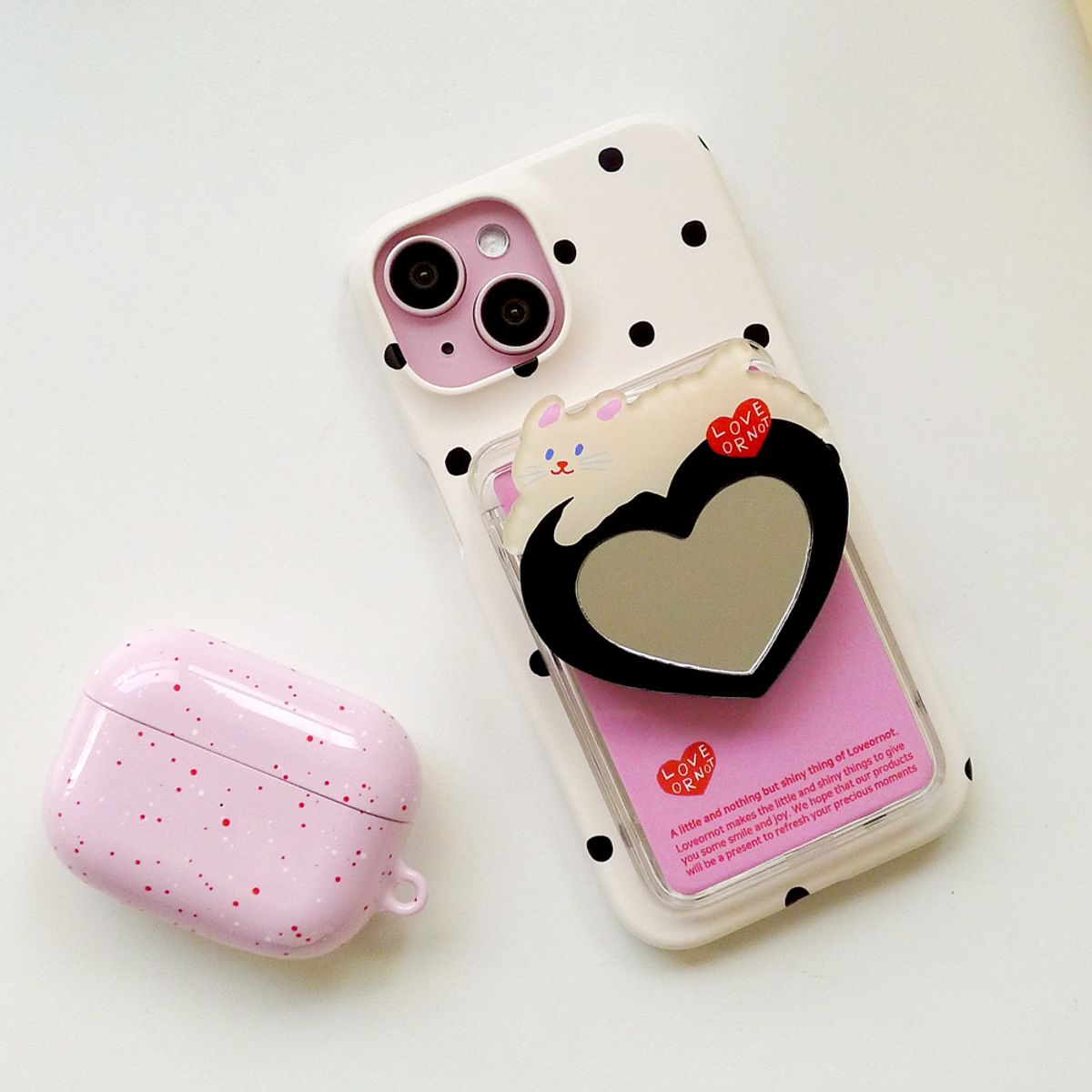 러브오낫(LOVE OR NOT) 맥세이프 미러-카드톡_Curly Puppy Love Magsafe Mirror-Cardtok