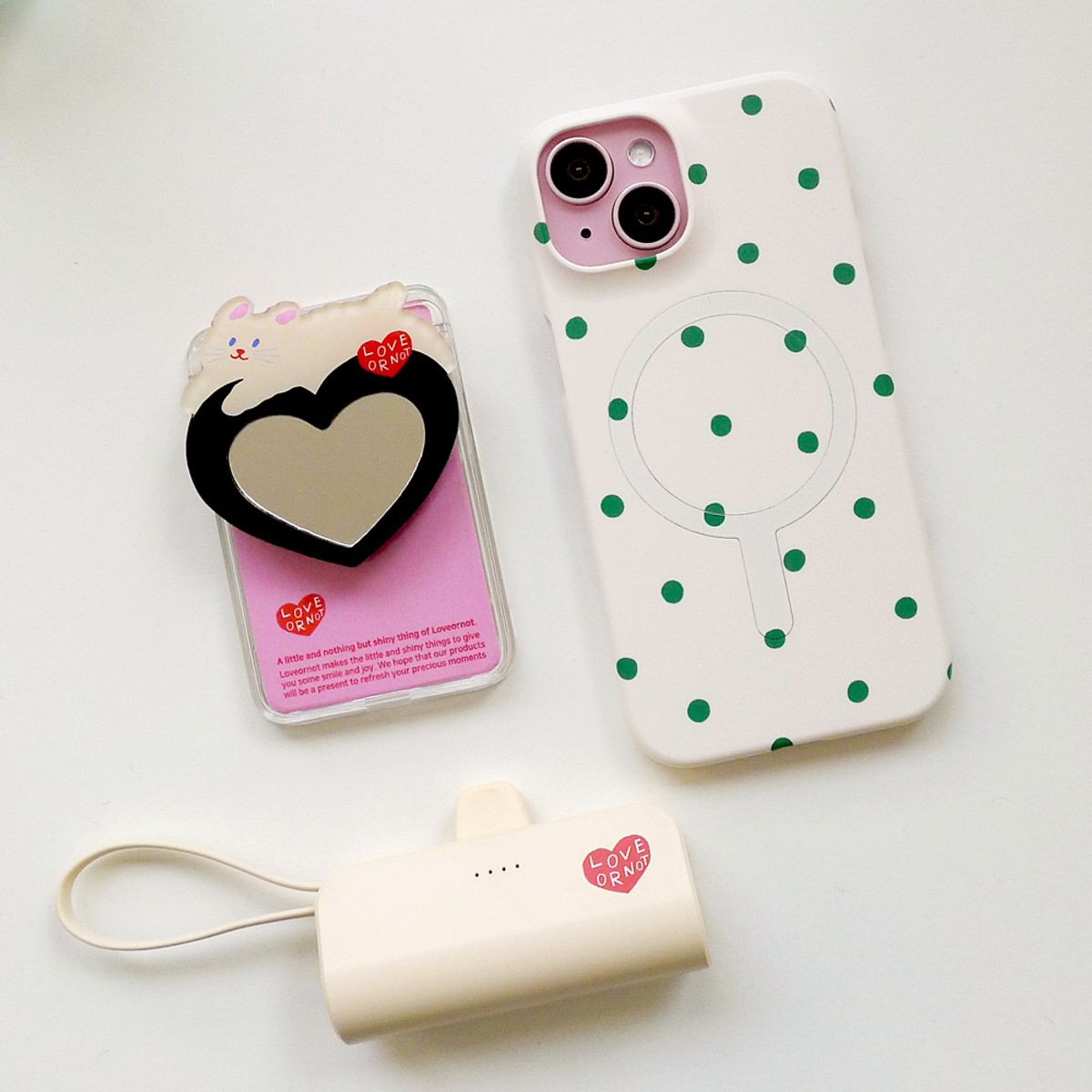 러브오낫(LOVE OR NOT) 맥세이프 미러-카드톡_Curly Puppy Love Magsafe Mirror-Cardtok
