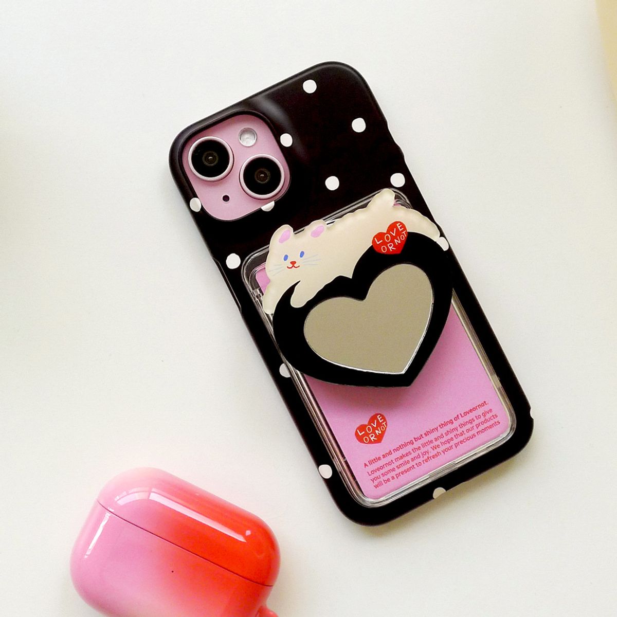 러브오낫(LOVE OR NOT) 맥세이프 미러-카드톡_Curly Puppy Love Magsafe Mirror-Cardtok