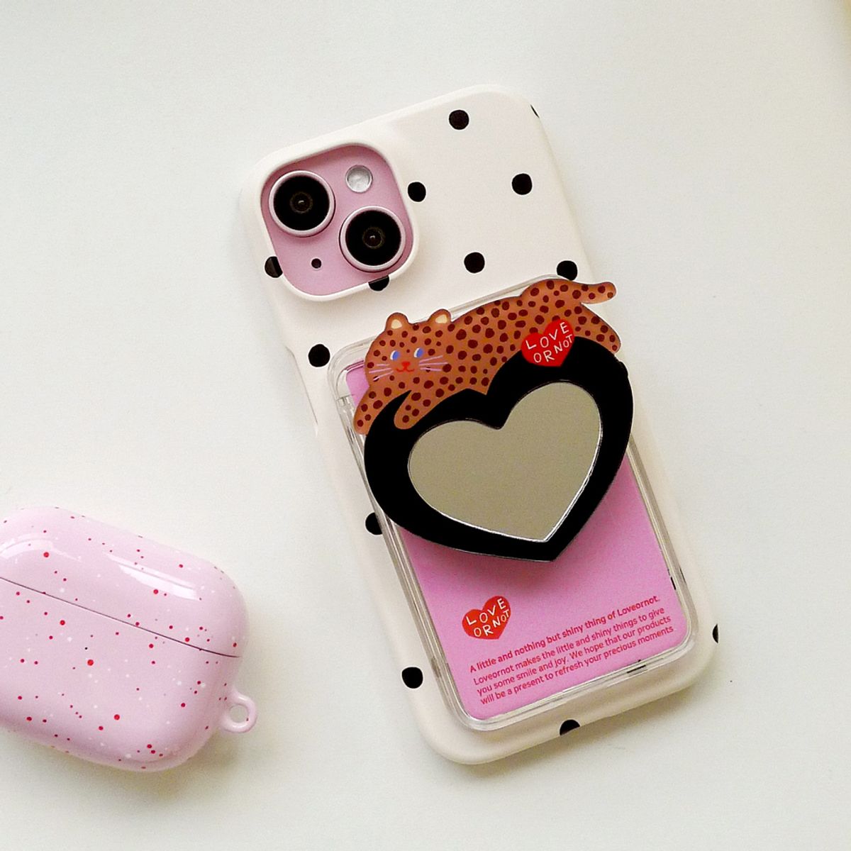 러브오낫(LOVE OR NOT) 맥세이프 미러-카드톡_Baby Leopard Love Magsafe Mirror-Cardtok