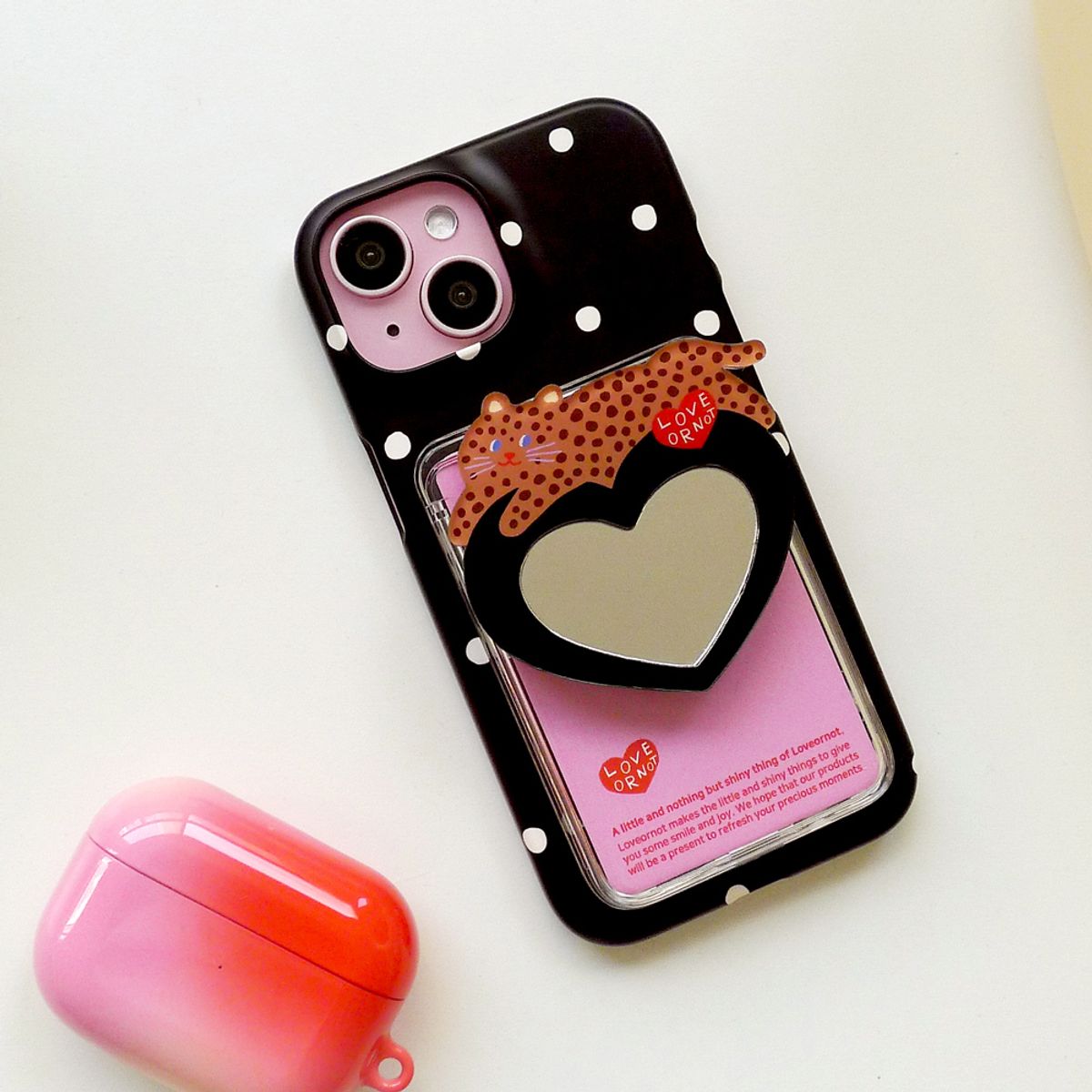 러브오낫(LOVE OR NOT) 맥세이프 미러-카드톡_Baby Leopard Love Magsafe Mirror-Cardtok