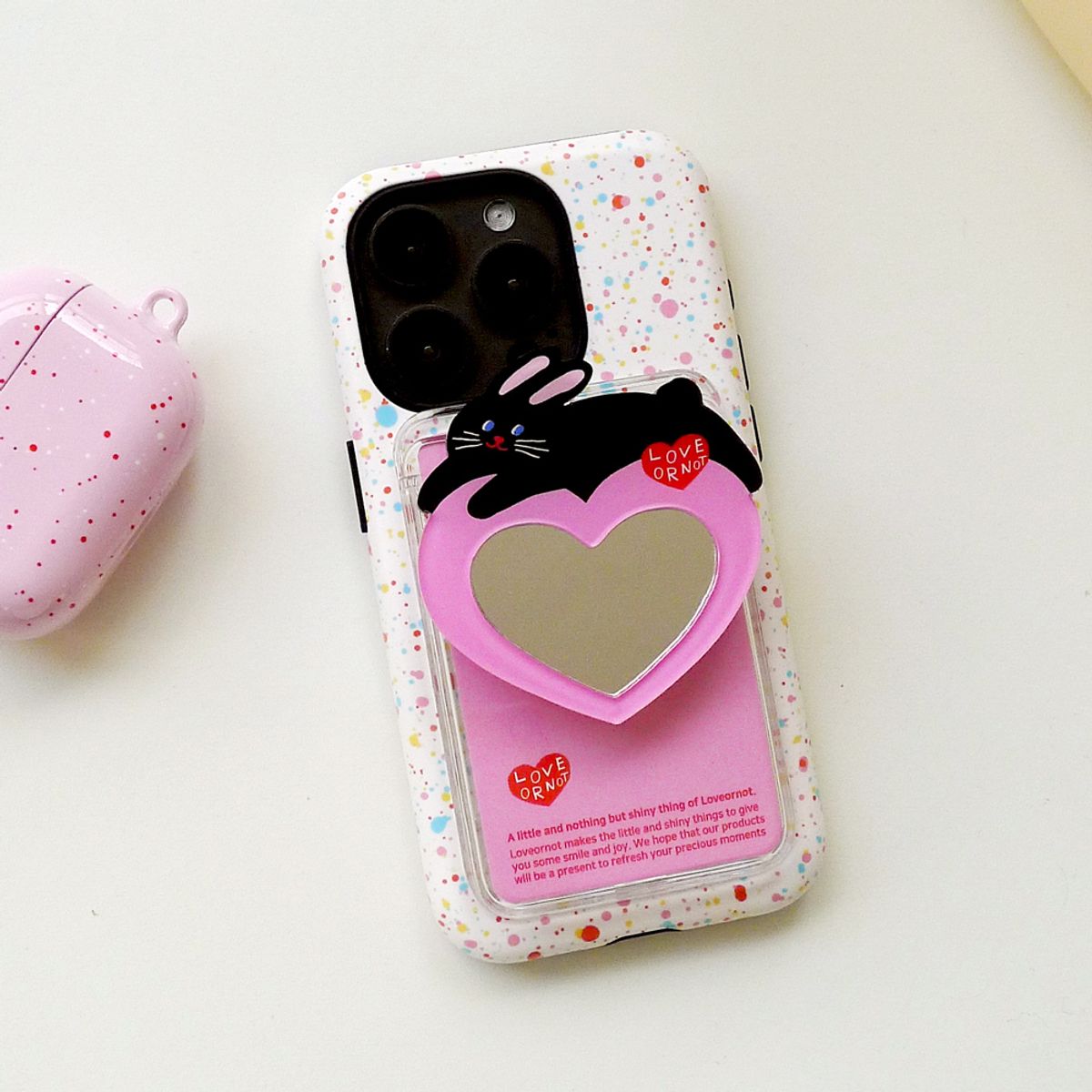 러브오낫(LOVE OR NOT) 맥세이프 미러-카드톡_Black Rabbit Love Magsafe Mirror-Cardtok