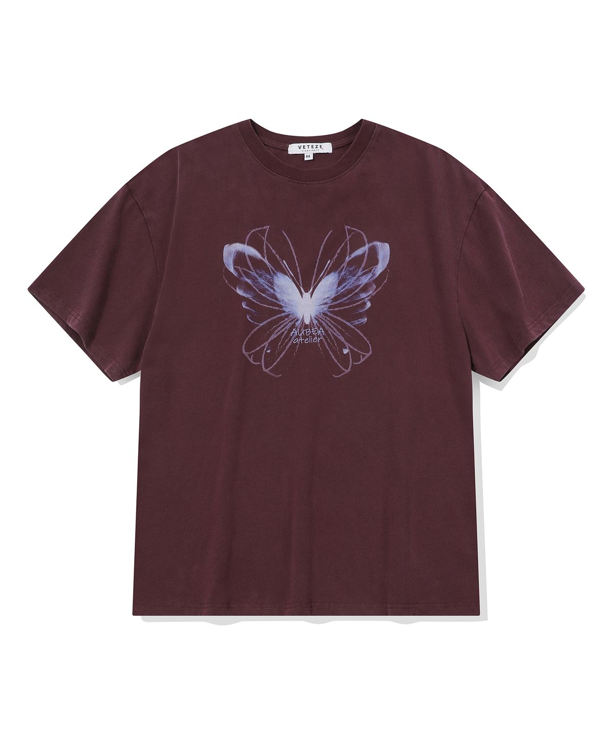 베테제(VETEZE) 오브에 엑스레이 버터플라이 피그먼트 티셔츠 (BURGUNDY)
